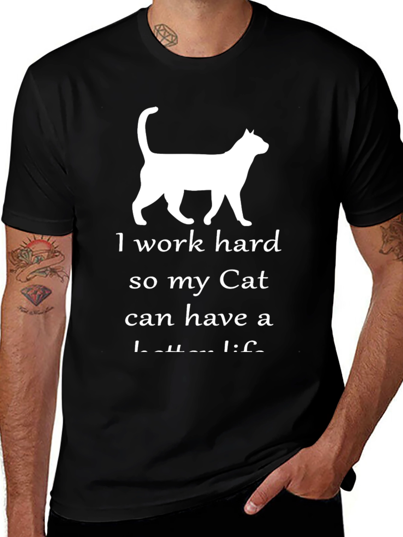 Variant 7 of I Work Hard for My Cat T-Shirt