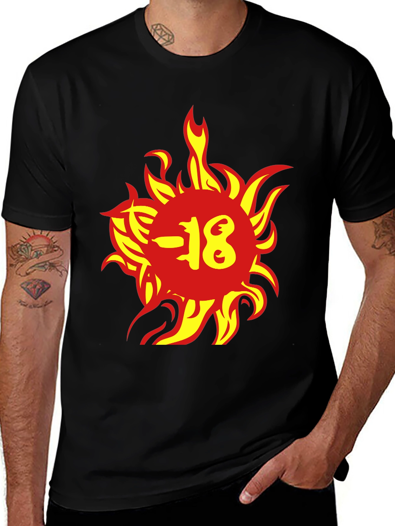 Variant 19 of Edgy Graphic Tee - Eighteen Fire Design