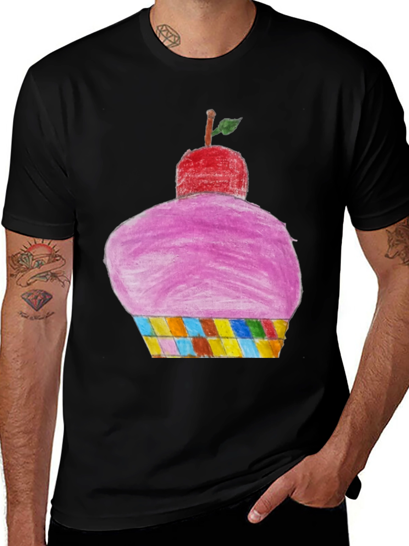 Variant 24 of Whimsical Cupcake Graphic Tee - Soft Cotton Blend