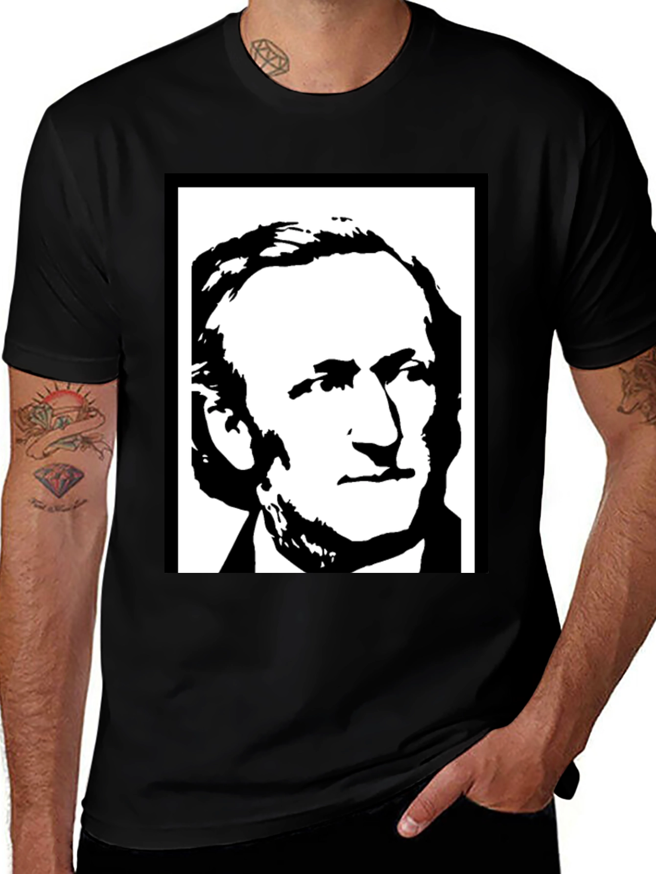 Wagner Portrait T-Shirt - Black Cotton Graphic Tee