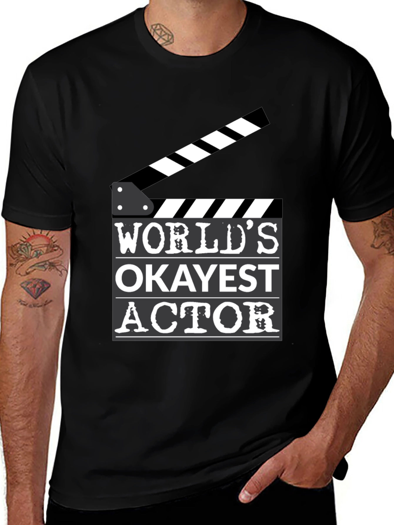 Variant 5 of World's Okayest Actor T-Shirt - Funny Movie Clapboard Tee