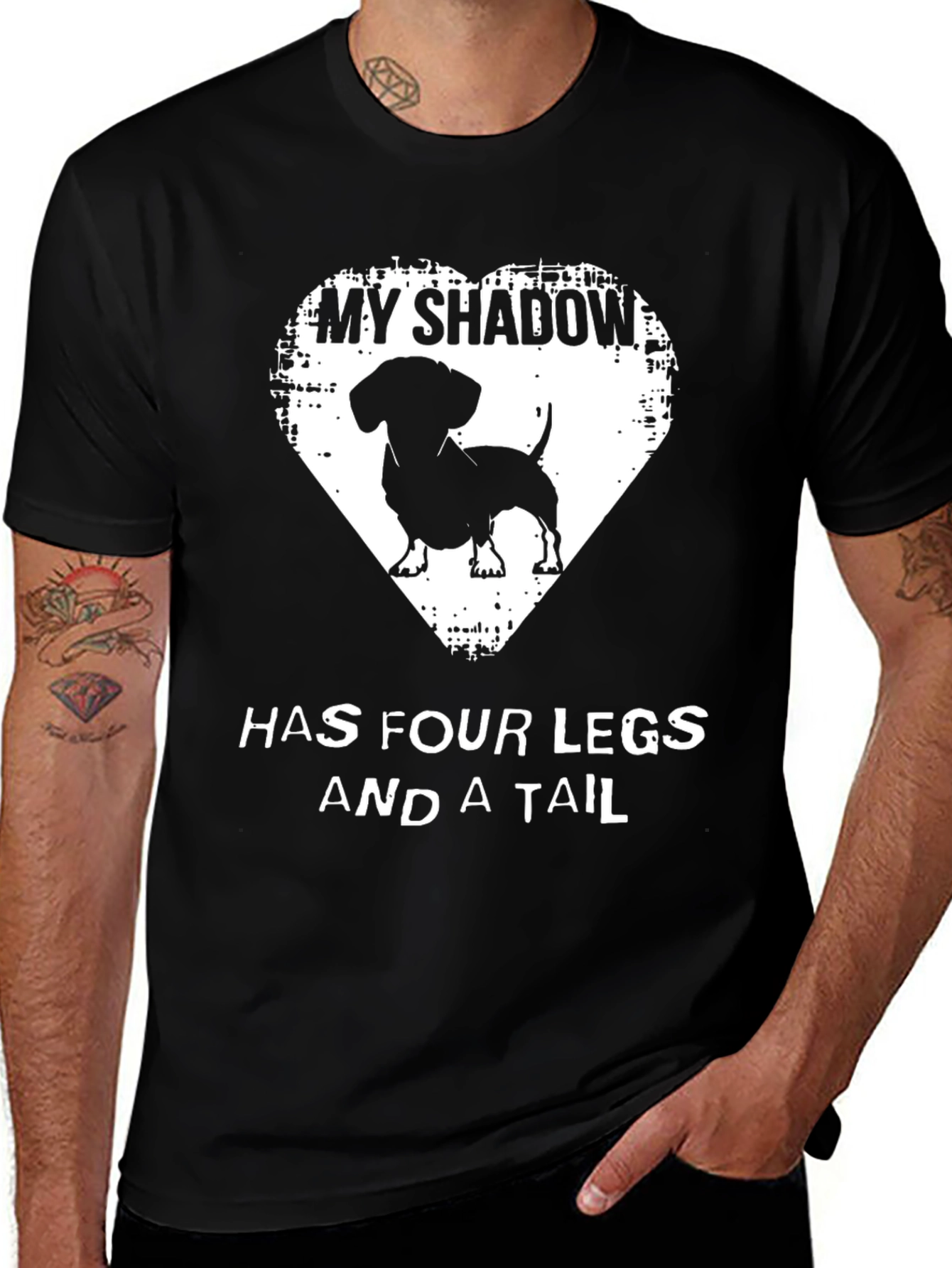 Dachshund Shadow T-Shirt - Four Legs & a Tail