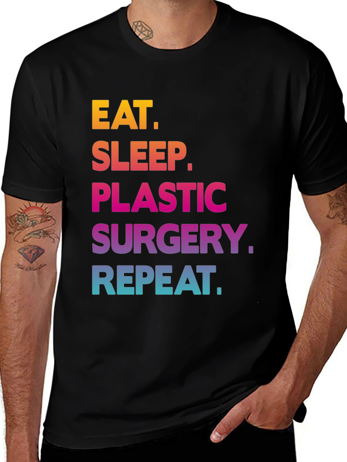 Variant 7 of Eat Sleep Plastic Surgery Repeat Graphic Tee