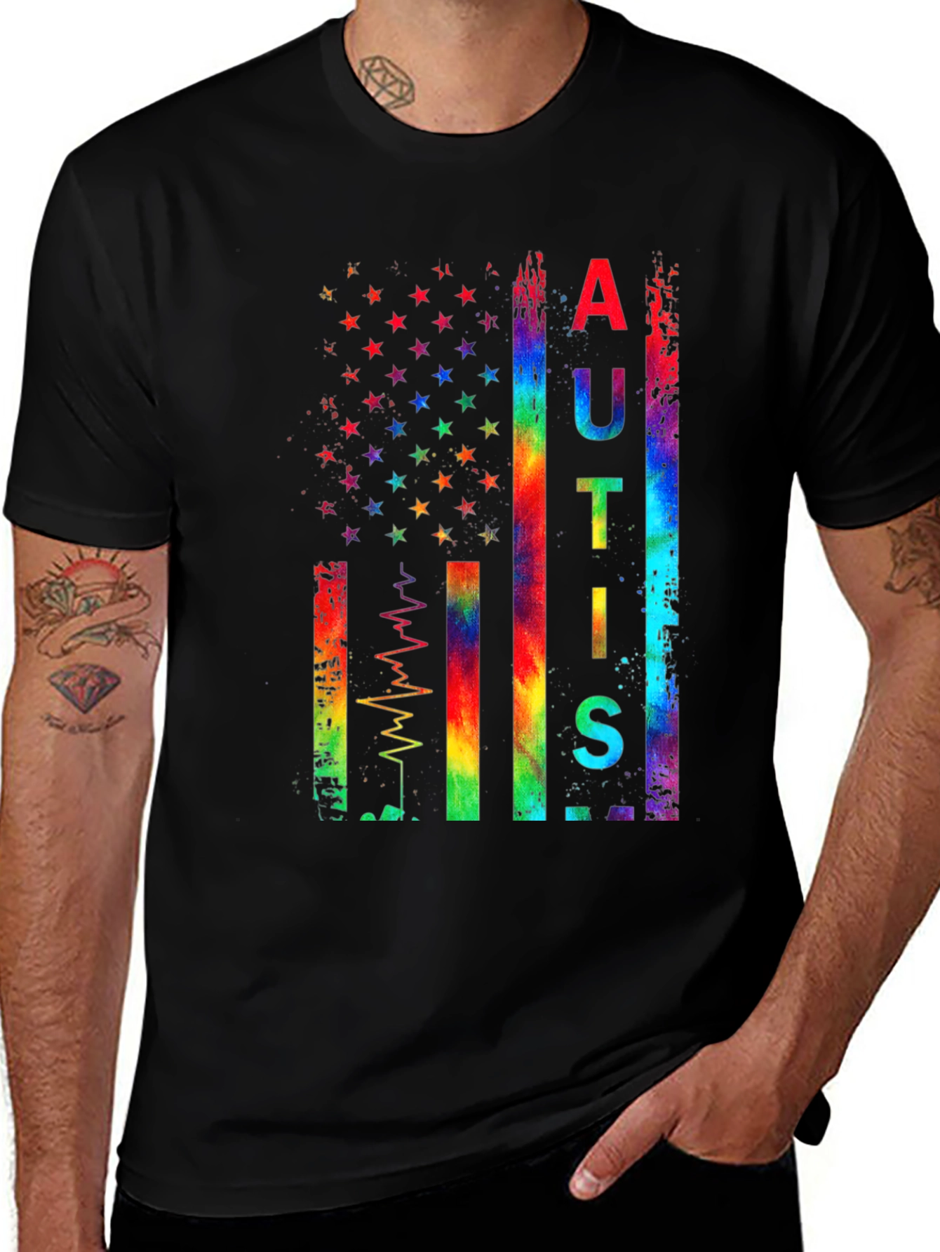 Variant 23 of Autism Awareness Rainbow Flag T-Shirt