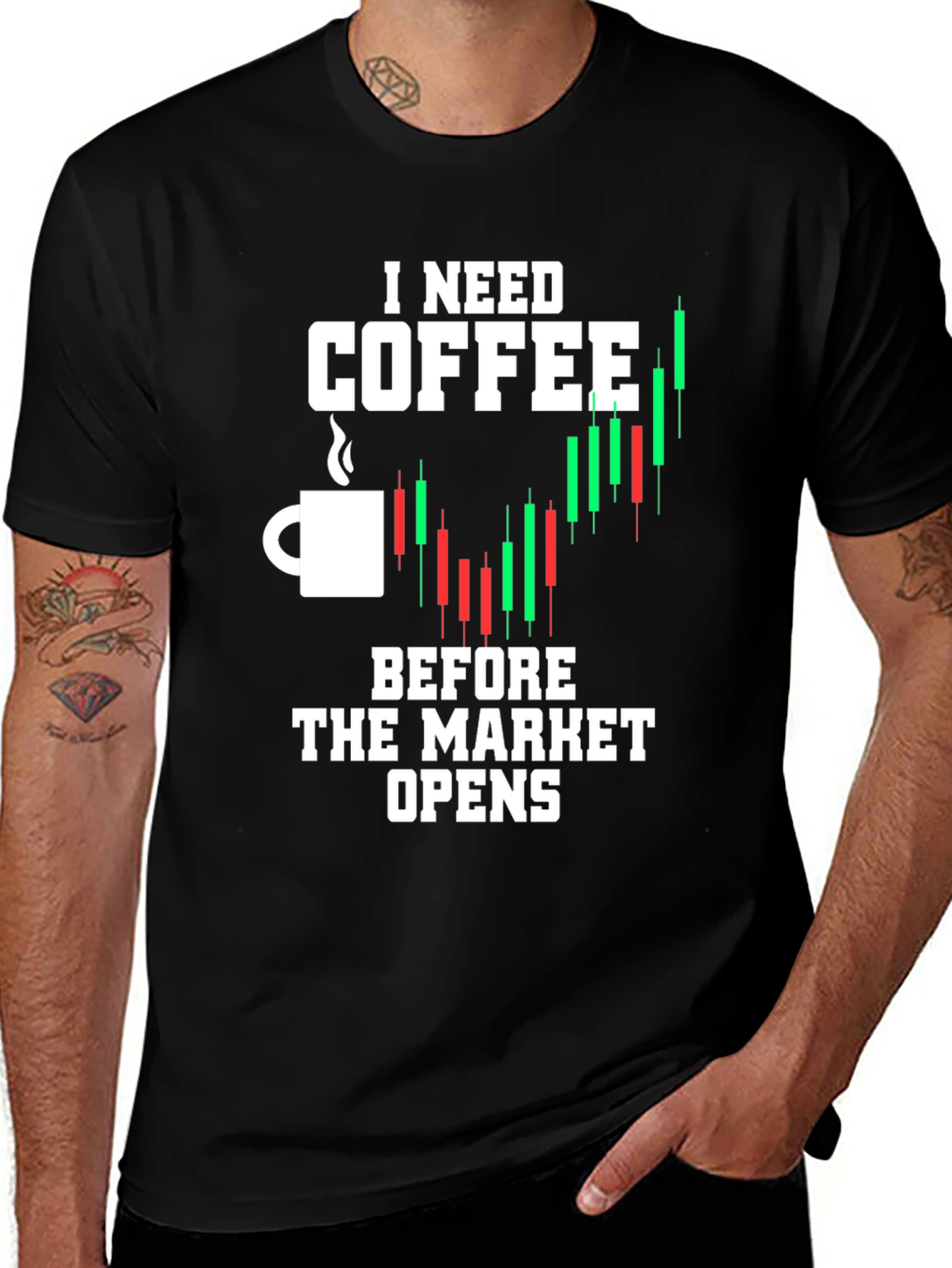 Variant 24 of Coffee and Stock Market T-Shirt