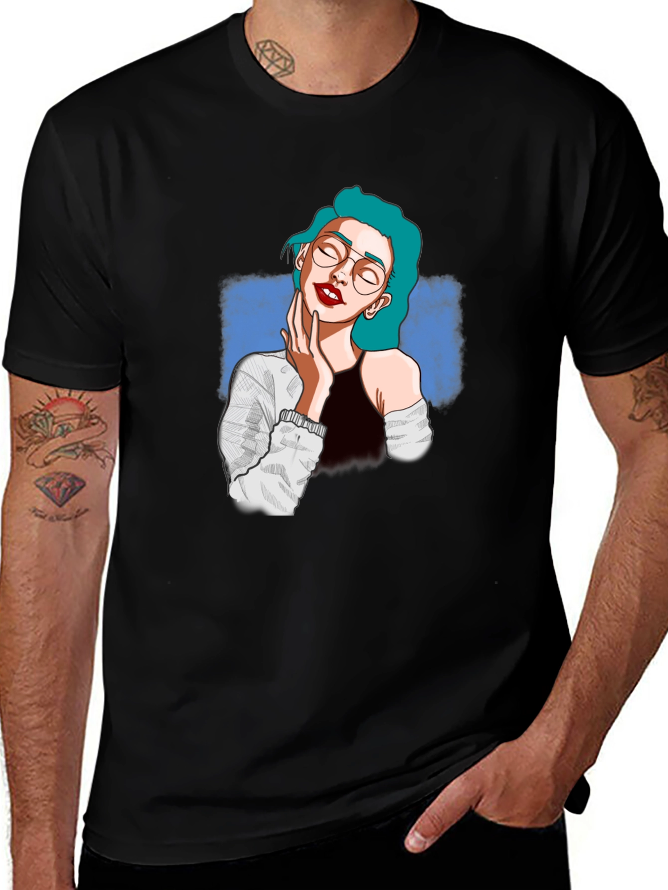 Variant 16 of Stylish Black T-Shirt with Woman Graphic