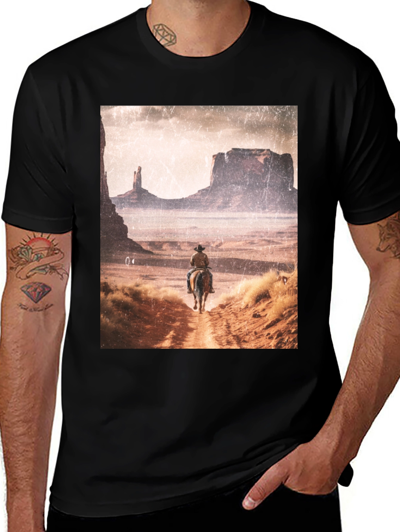 Variant 10 of Vintage Western Scene Graphic Tee