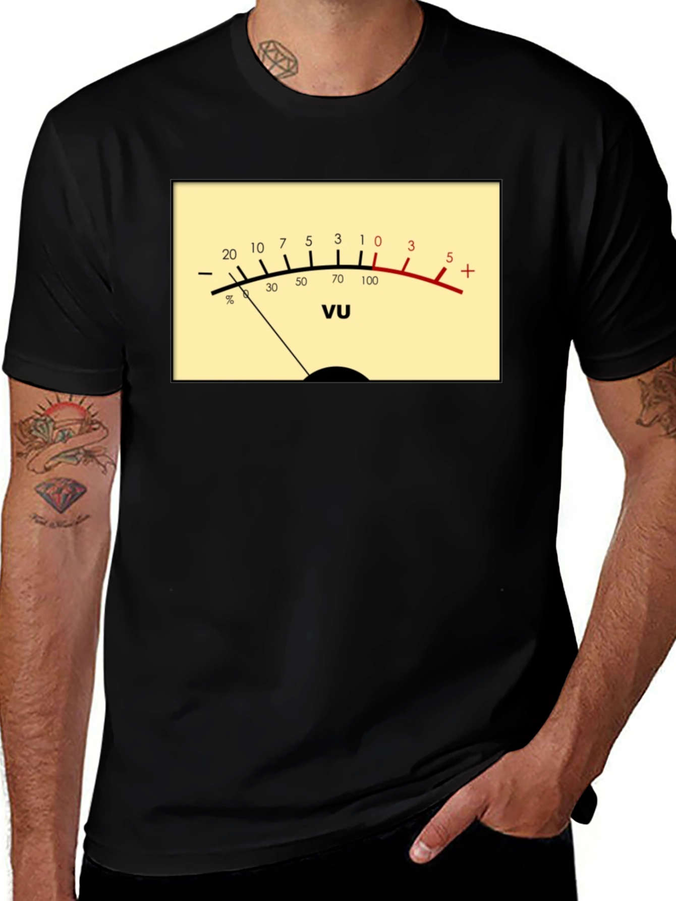 VU Meter Graphic T-Shirt - Audio Engineer Tee