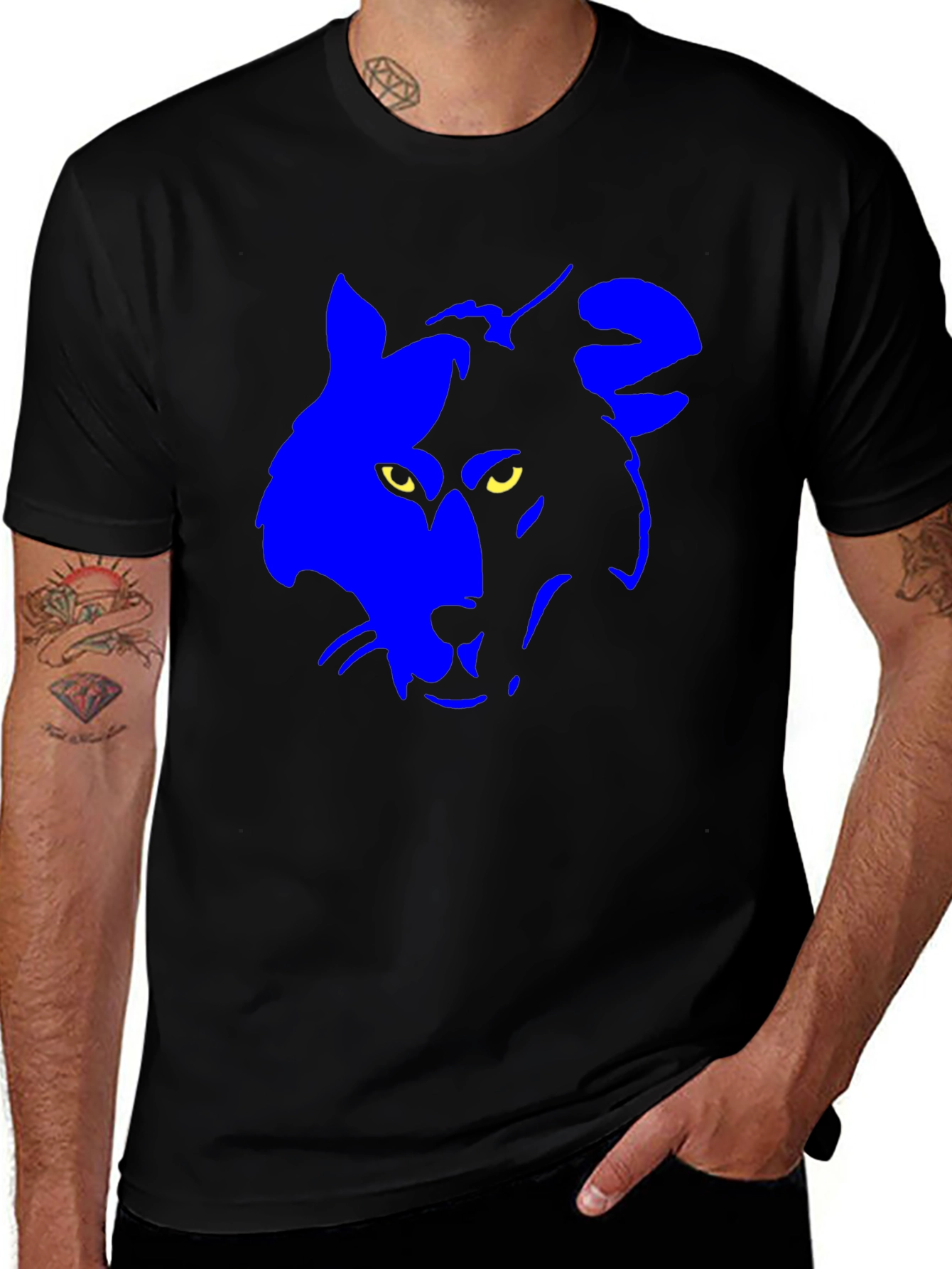 Variant 23 of Black T-Shirt with Wolf Graphic