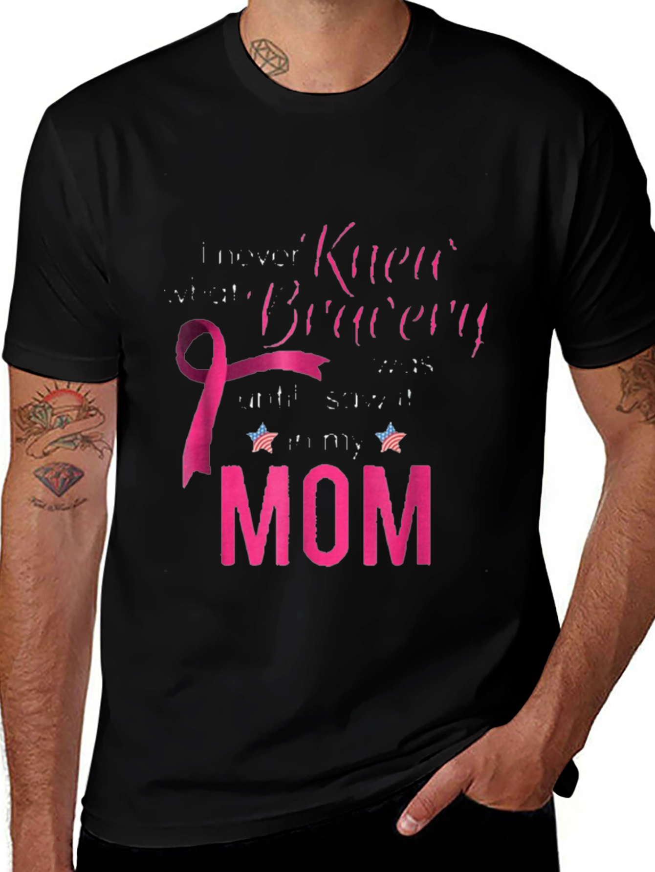Black Bravery Breast Cancer Awareness T-Shirt main image
