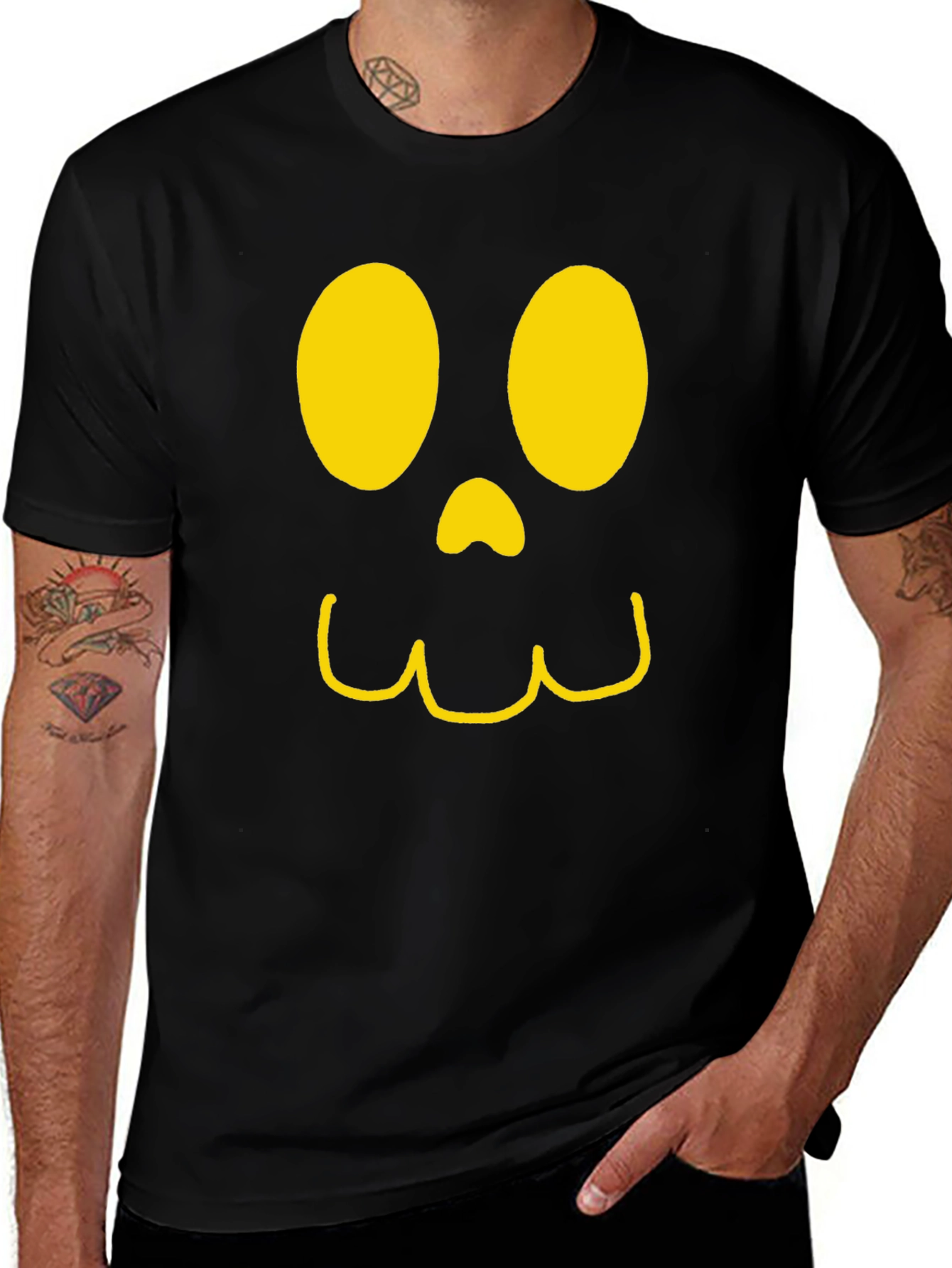 Variant 14 of Spooky Face Graphic T-Shirt - Halloween Fun