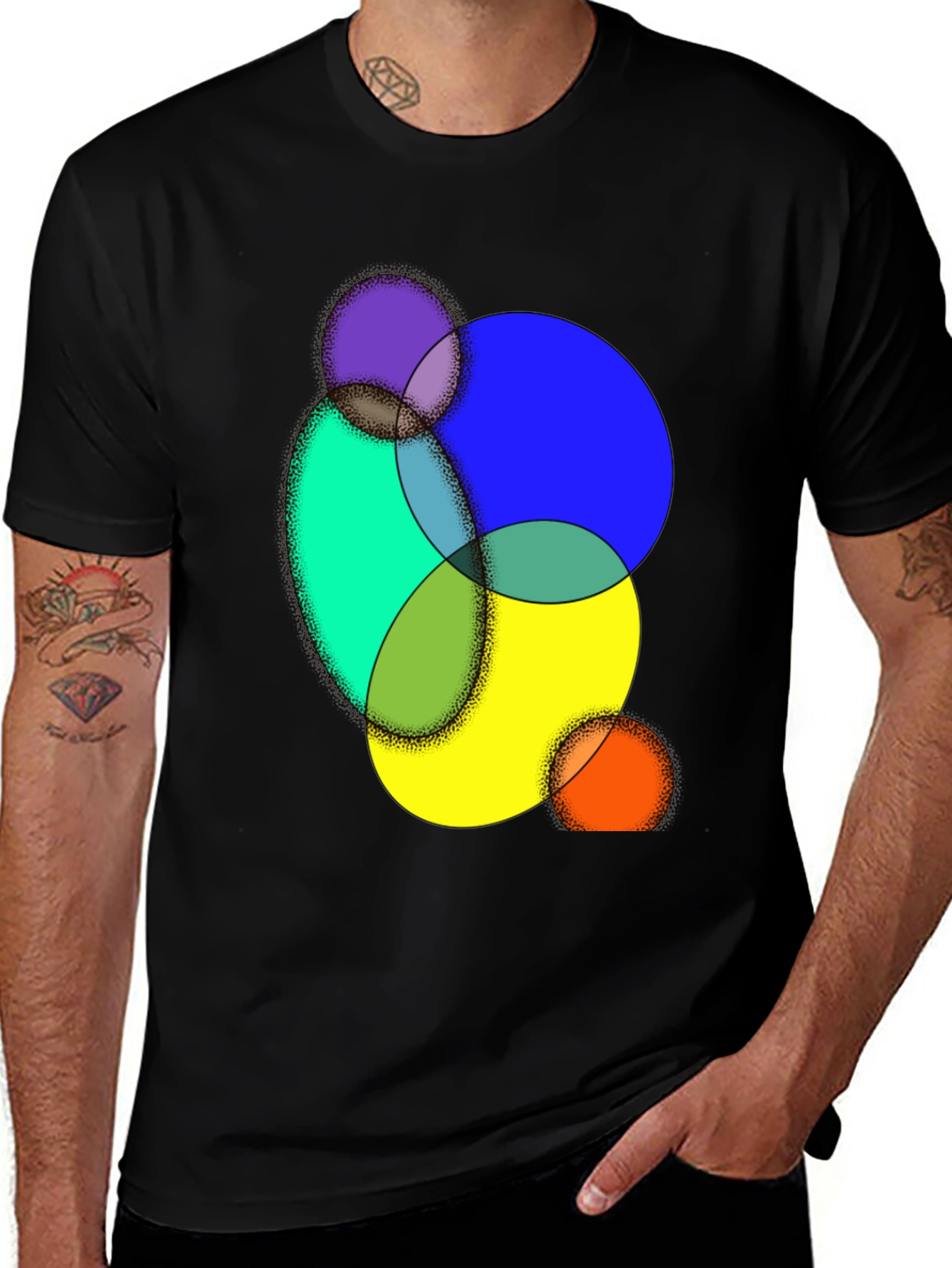 Abstract Circle Graphic Tee - Modern Art Shirt