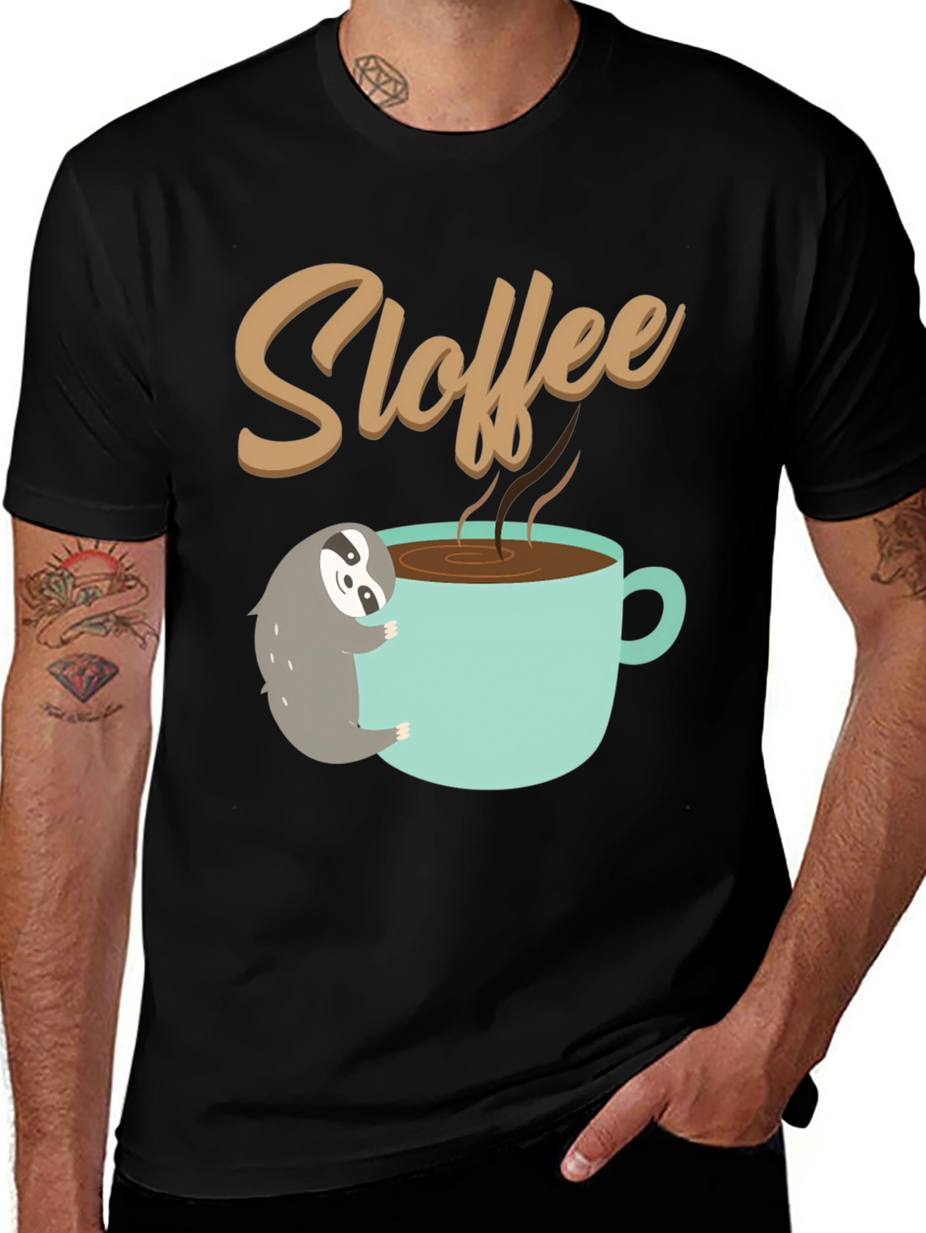 Variant 25 of Sloth Coffee Lover T-Shirt - Sloffee Cute Tee