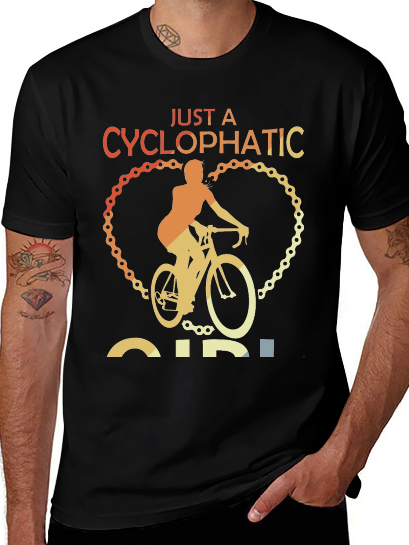 Variant 29 of Cyclopathic Girl Biker T-Shirt