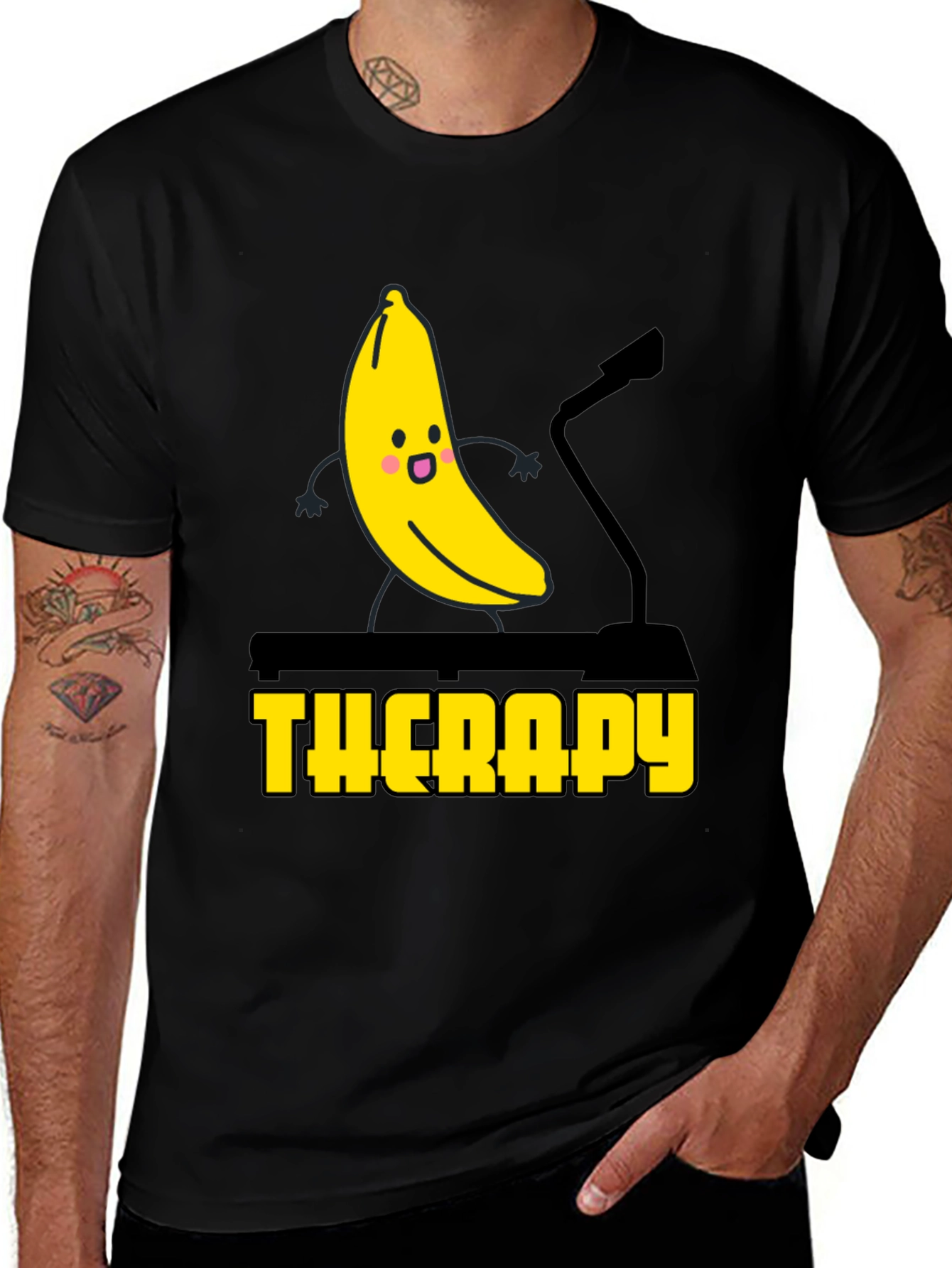 Variant 16 of Banana Therapy Graphic Tee - Black