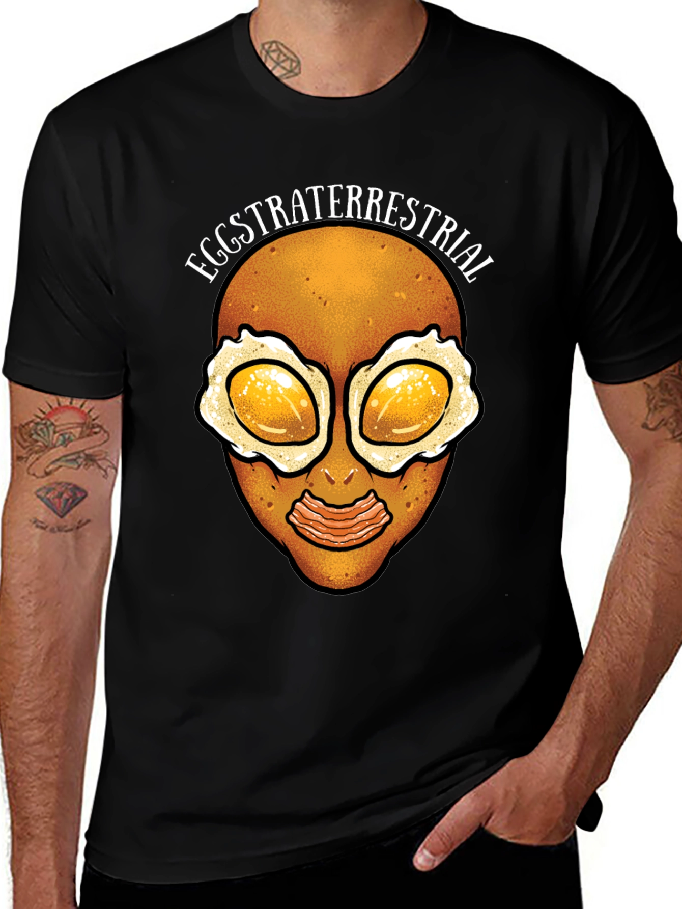 Variant 15 of Eggstraterrestrial Funny Graphic T-Shirt