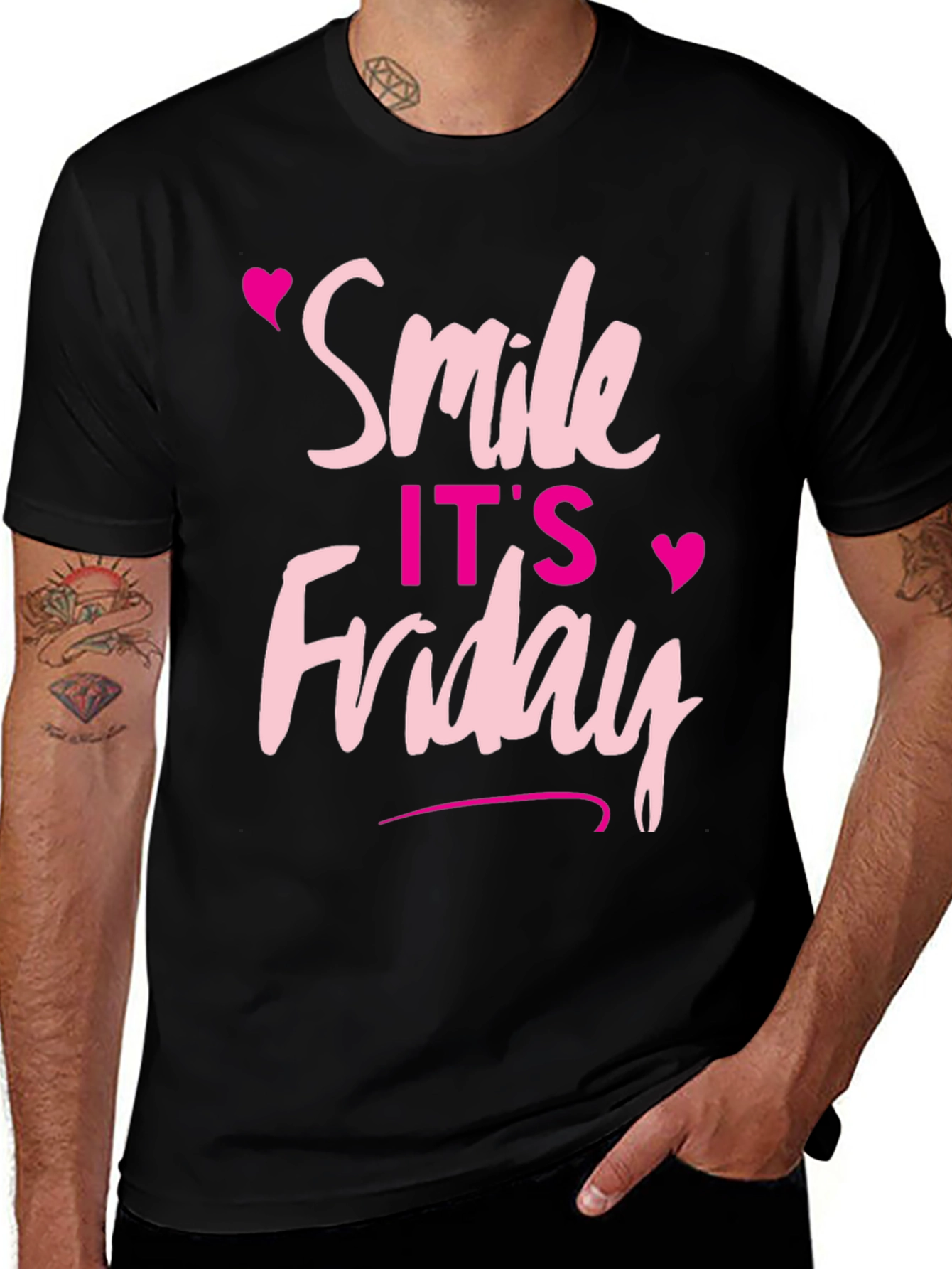 Variant 18 of Smile It's Friday Graphic Tee - Black