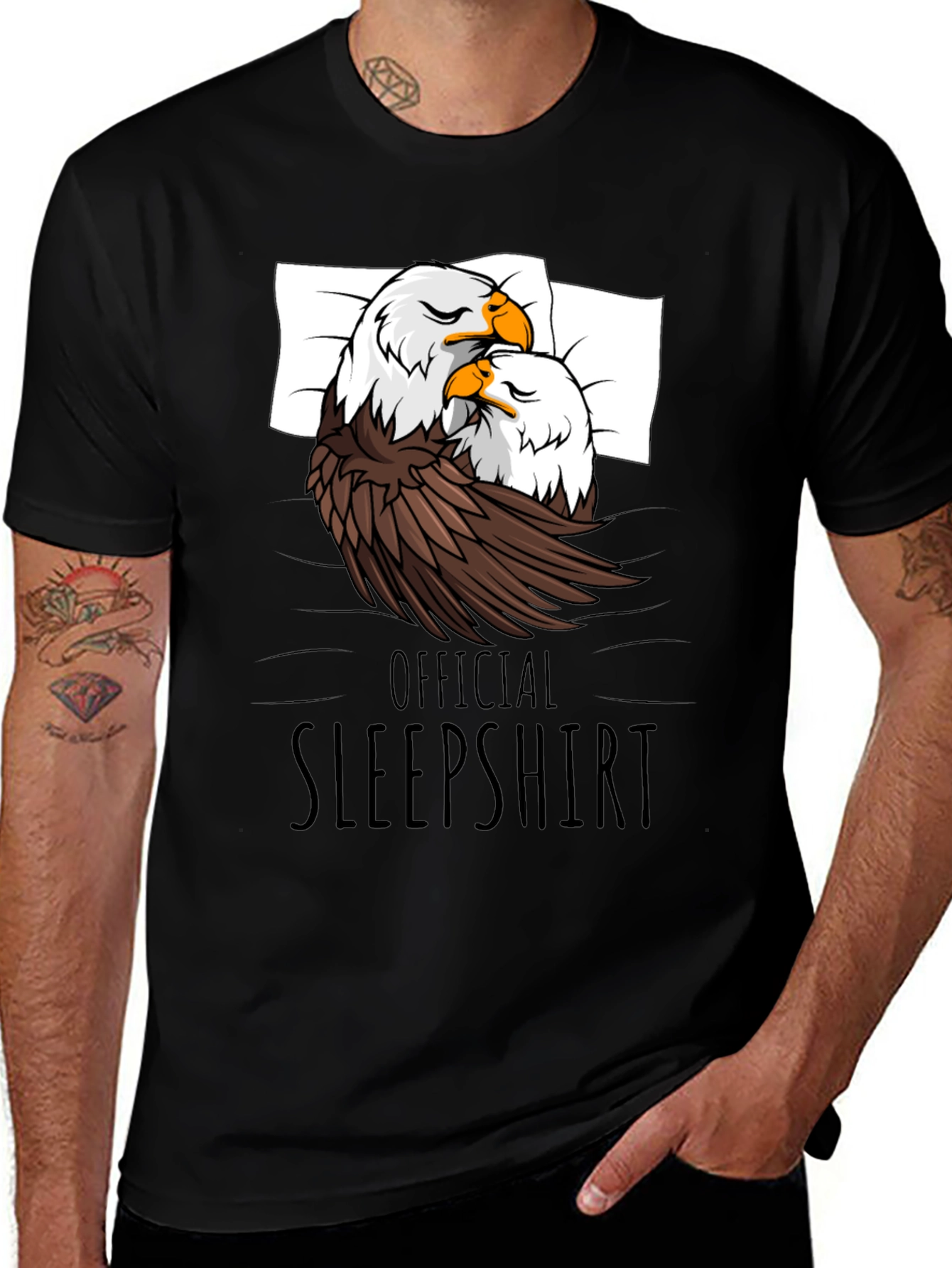 Variant 30 of Official Sleepshirt: Eagles in Bed Graphic Tee