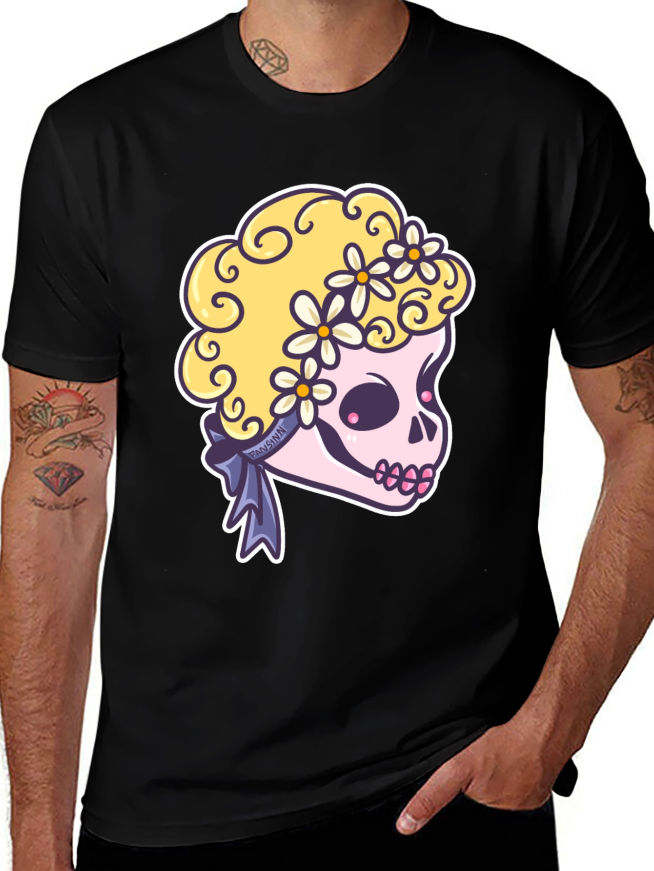 Variant 21 of Skull Floral T-Shirt - Cute & Edgy Style
