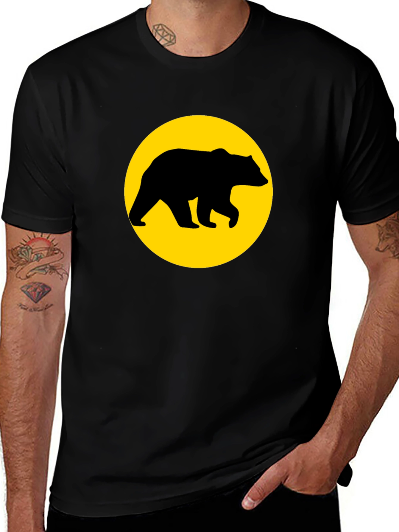 Variant 14 of Bear Silhouette Tee - Graphic Print T-Shirt