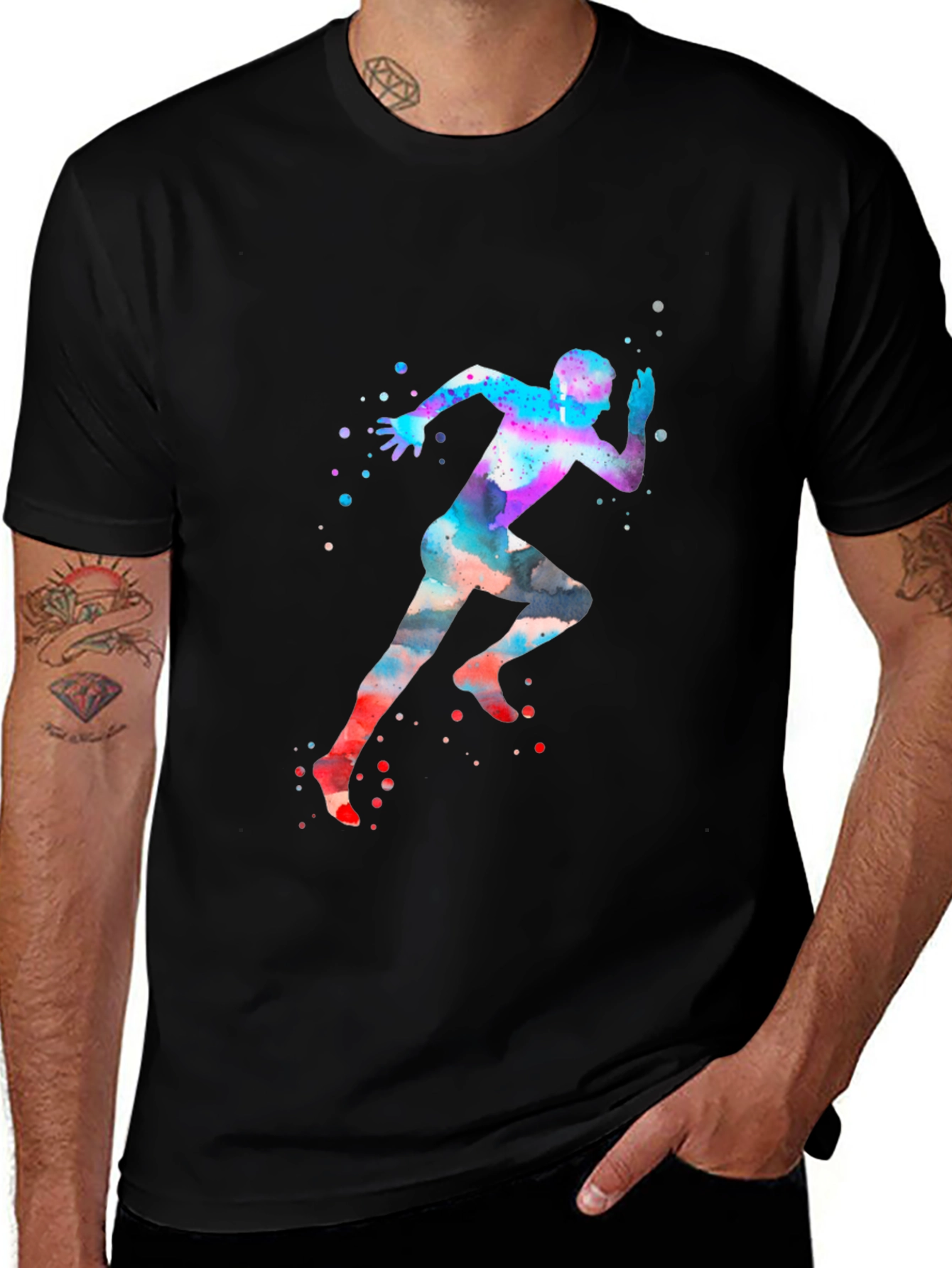 Variant 15 of Watercolor Runner Graphic T-Shirt