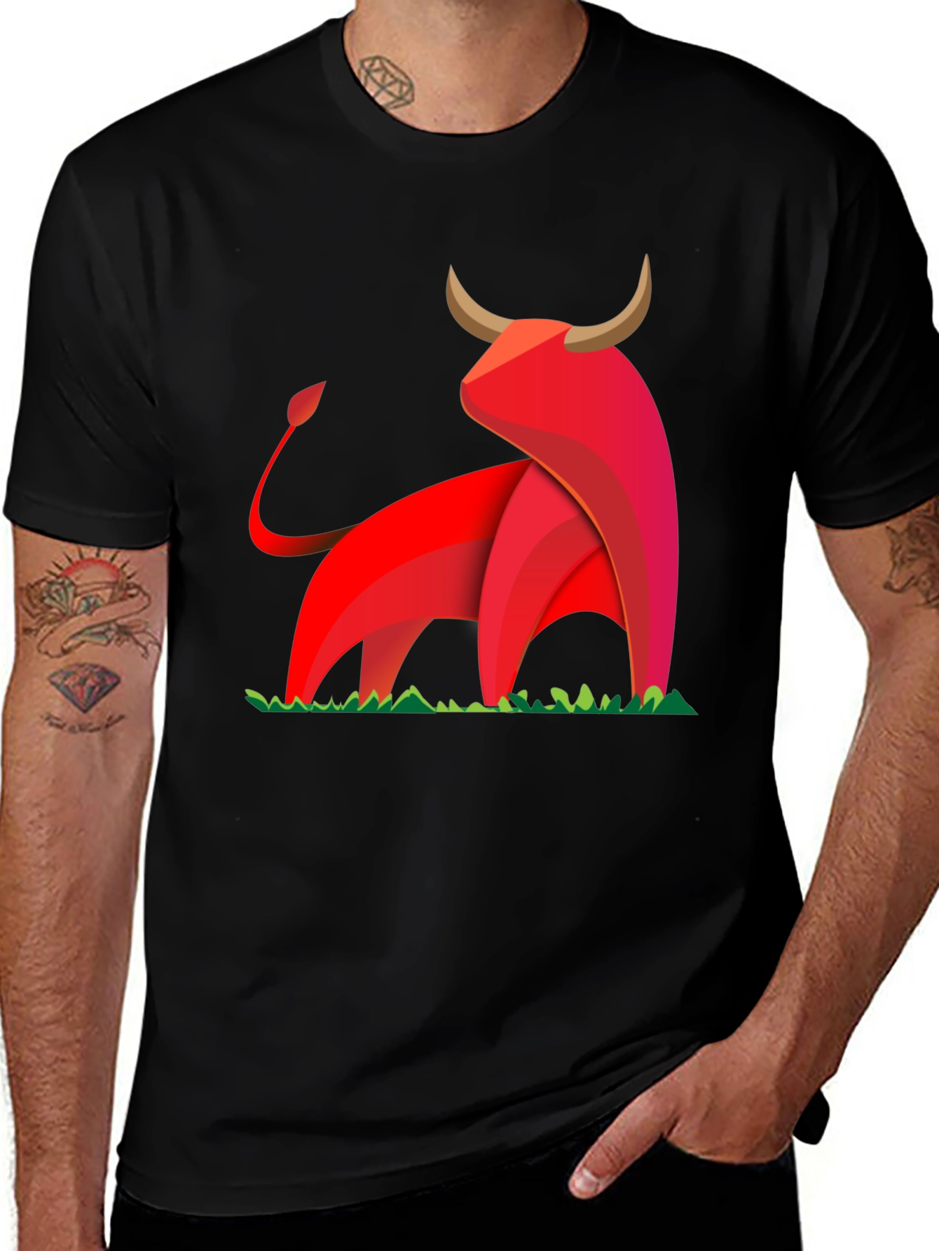 Variant 24 of Bold Geometric Bull Graphic T-Shirt