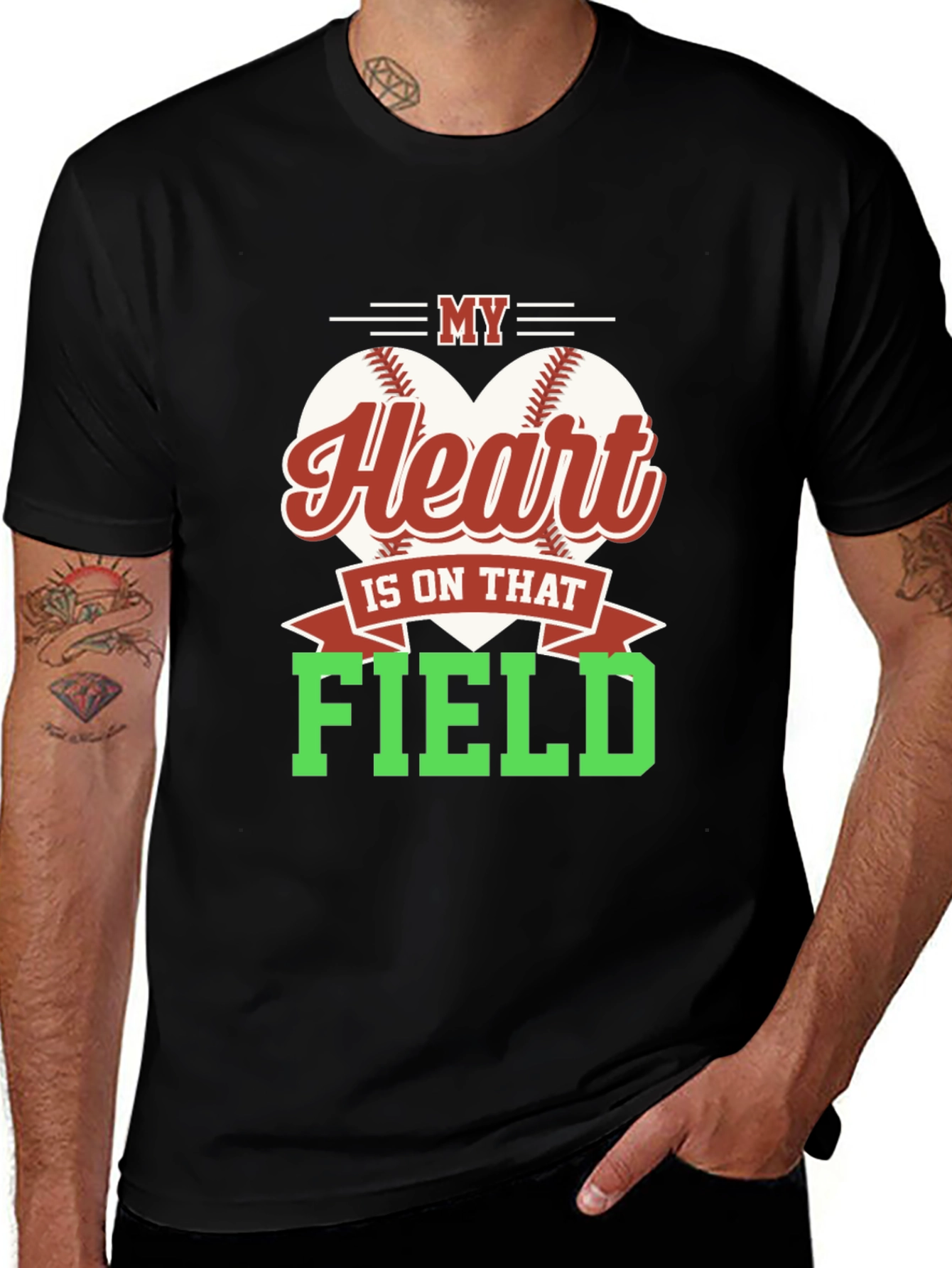 Variant 28 of Baseball Heart T-Shirt - Field Fan Tee