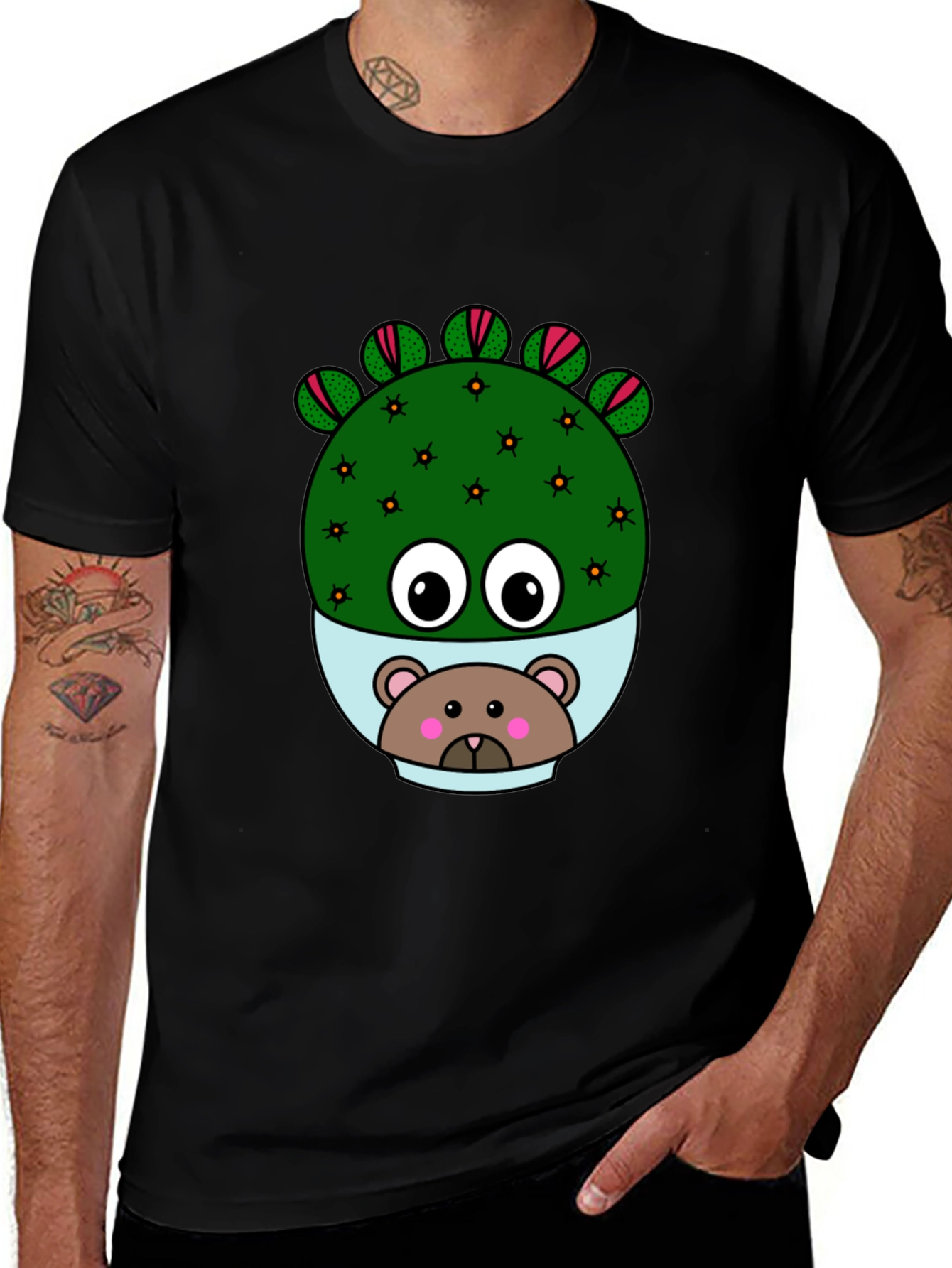Variant 11 of Cactus Bear T-Shirt - Unique Graphic Tee