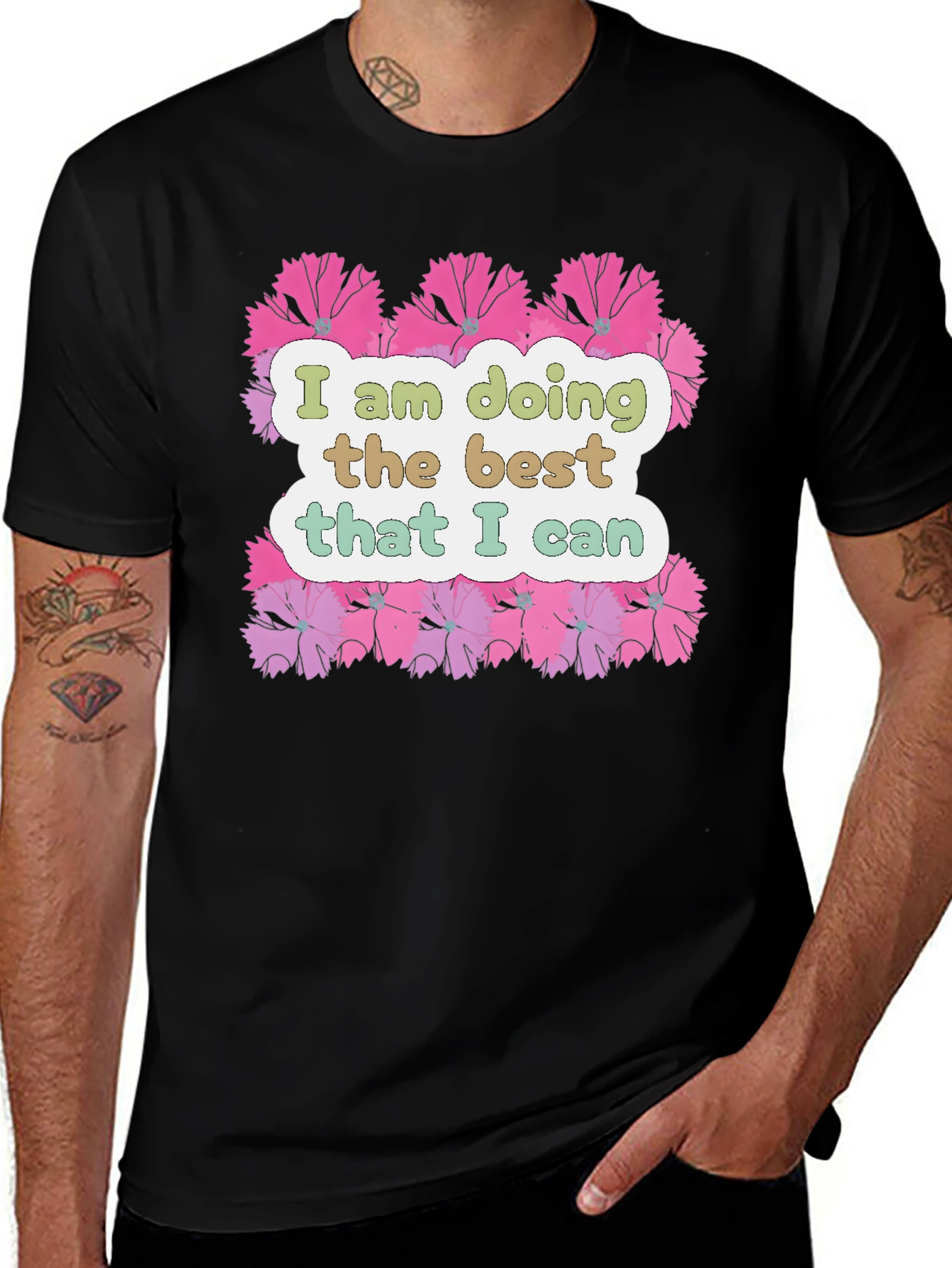 Variant 8 of Floral Graphic T-Shirt - Inspirational Quote Tee