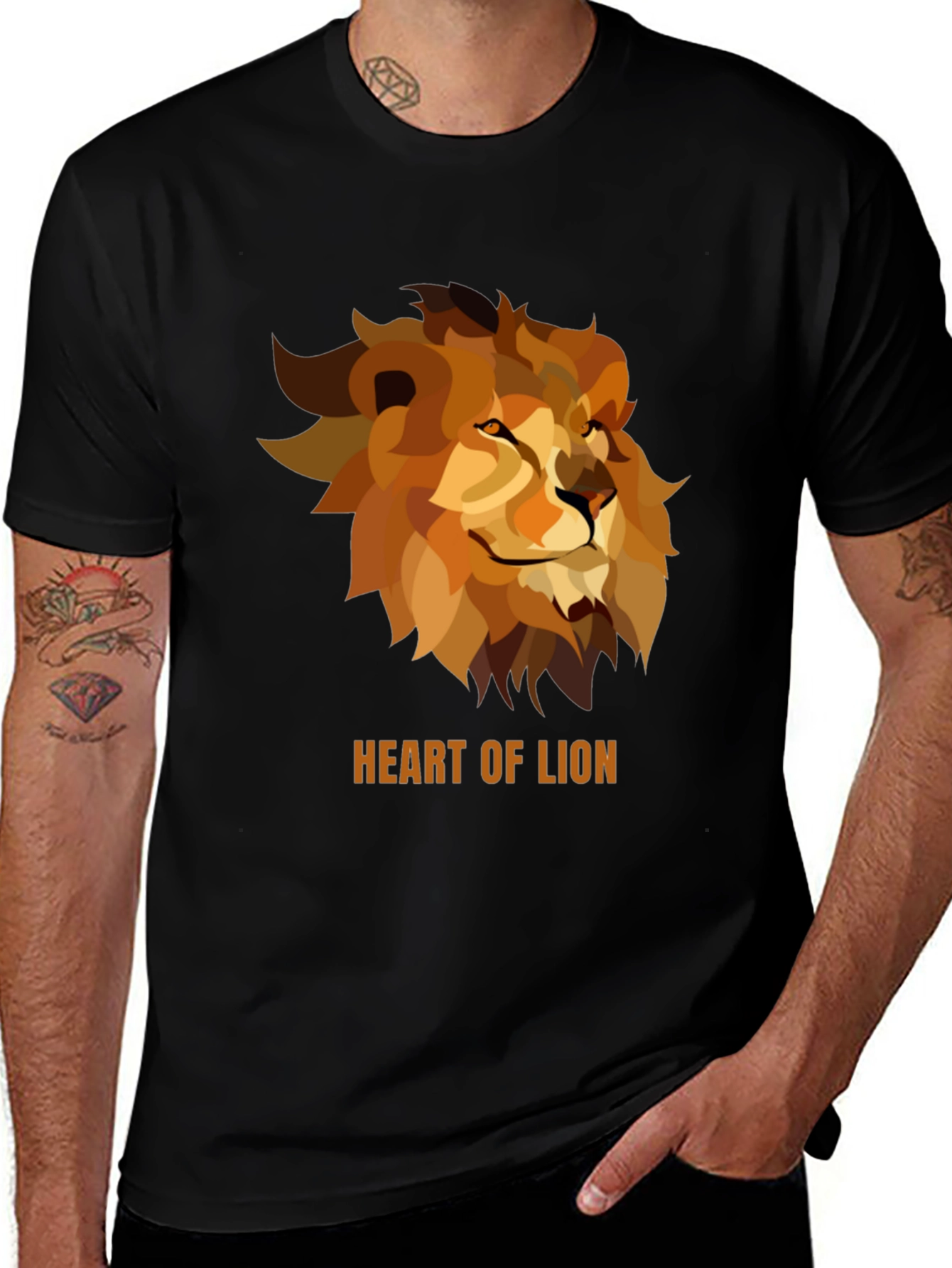 Variant 20 of Heart of Lion Graphic T-Shirt - Black