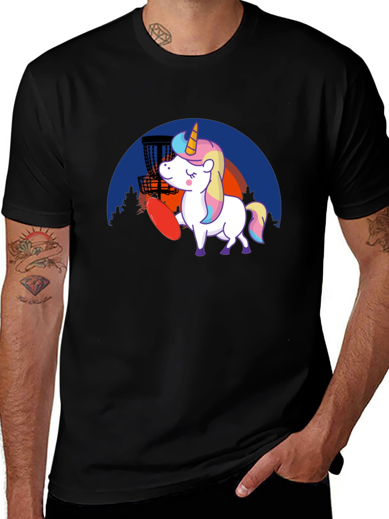Variant 26 of Unicorn Disc Golf T-Shirt - Funny Sport Tee