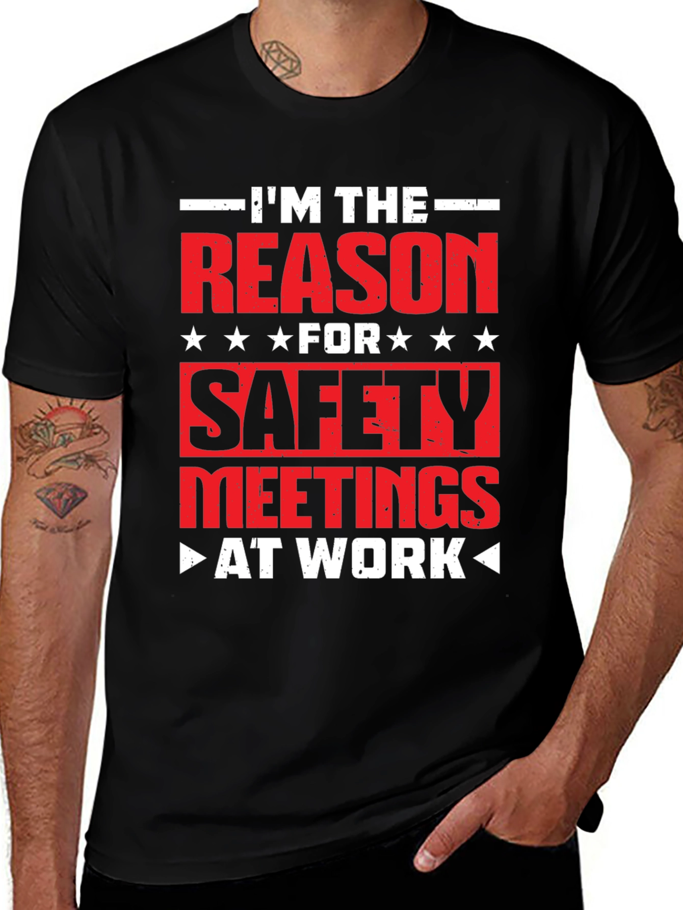 Variant 6 of I'm The Reason For Safety Meetings At Work Graphic Tee