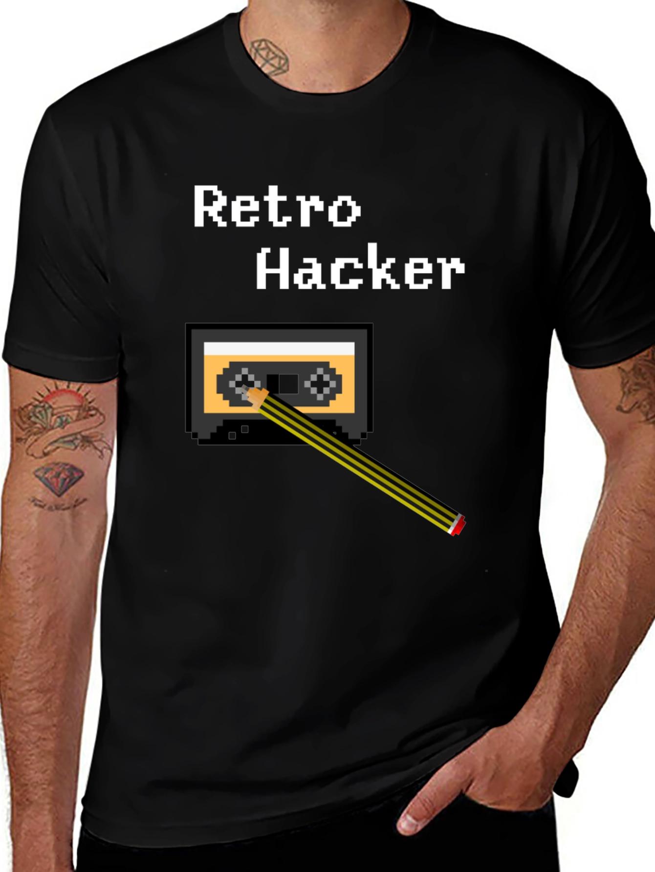 Variant 25 of Retro Hacker Pixel Art Cassette Tape T-Shirt