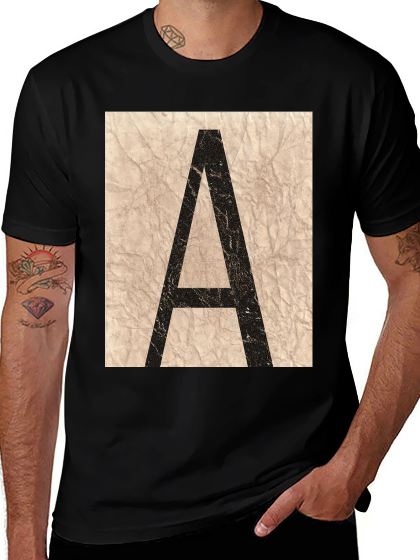 Letter A Graphic Tee - Vintage Alphabet T-Shirt