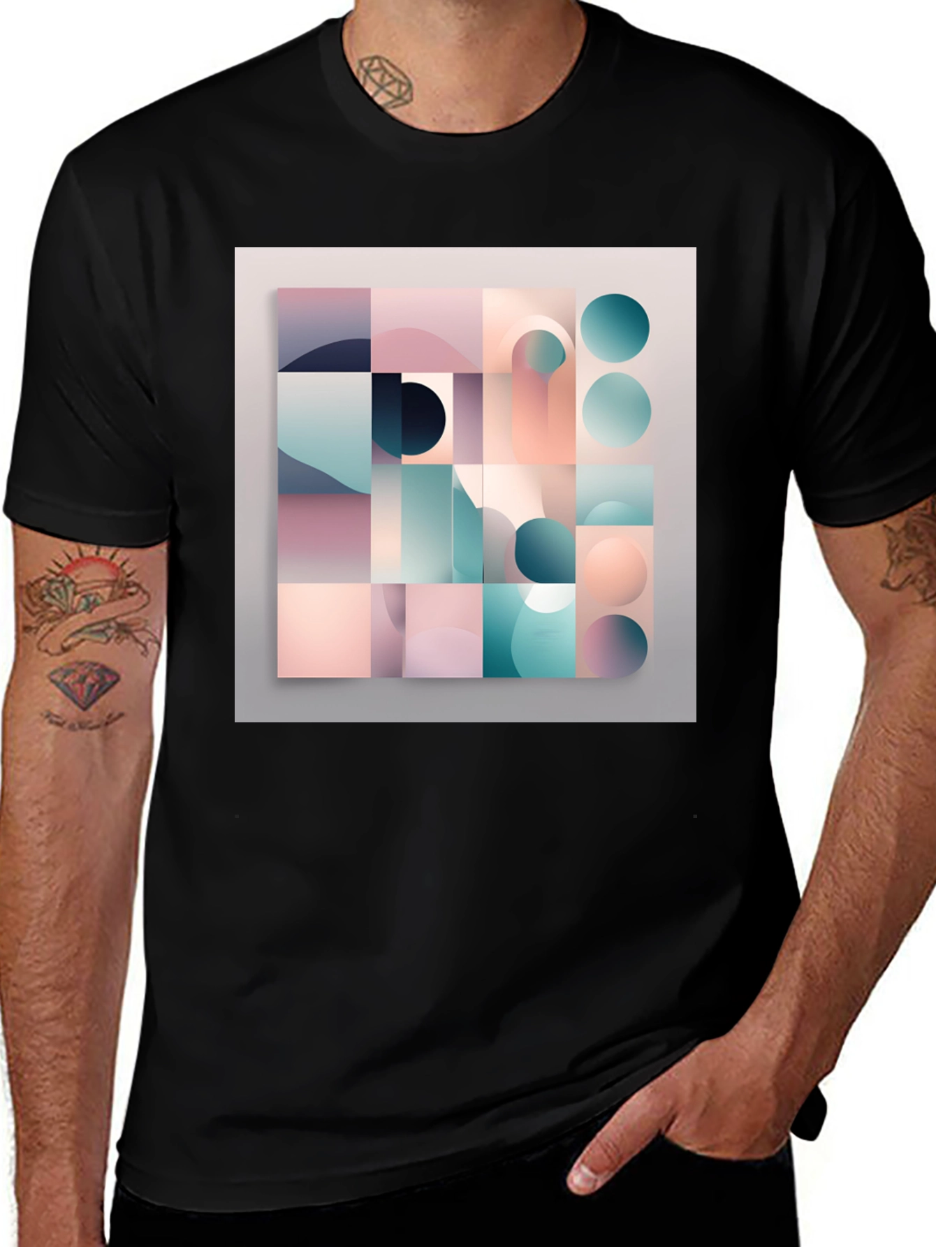 Variant 30 of Geometric Print Tee - Modern Style