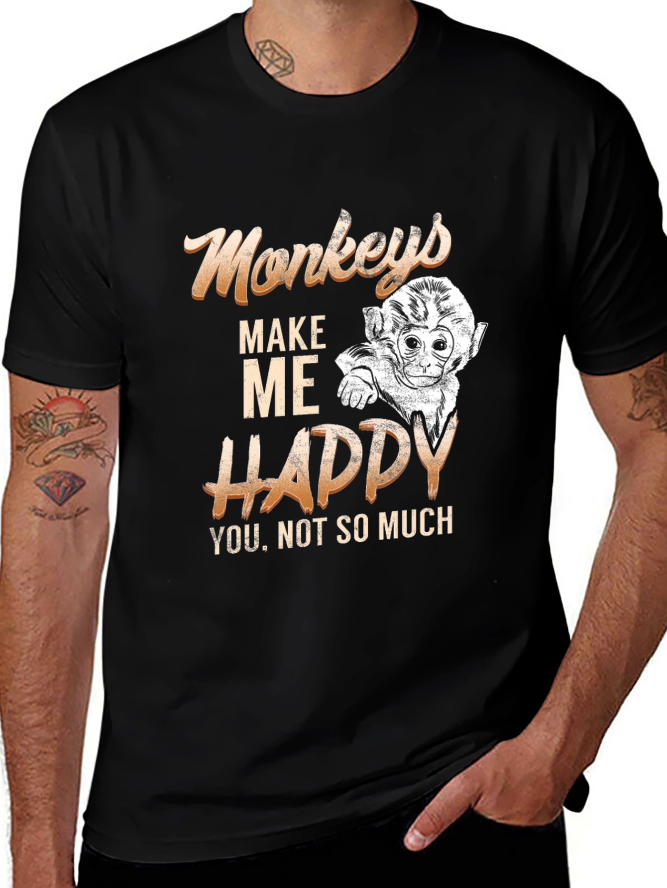Variant 6 of Monkeys Make Me Happy Graphic Tee
