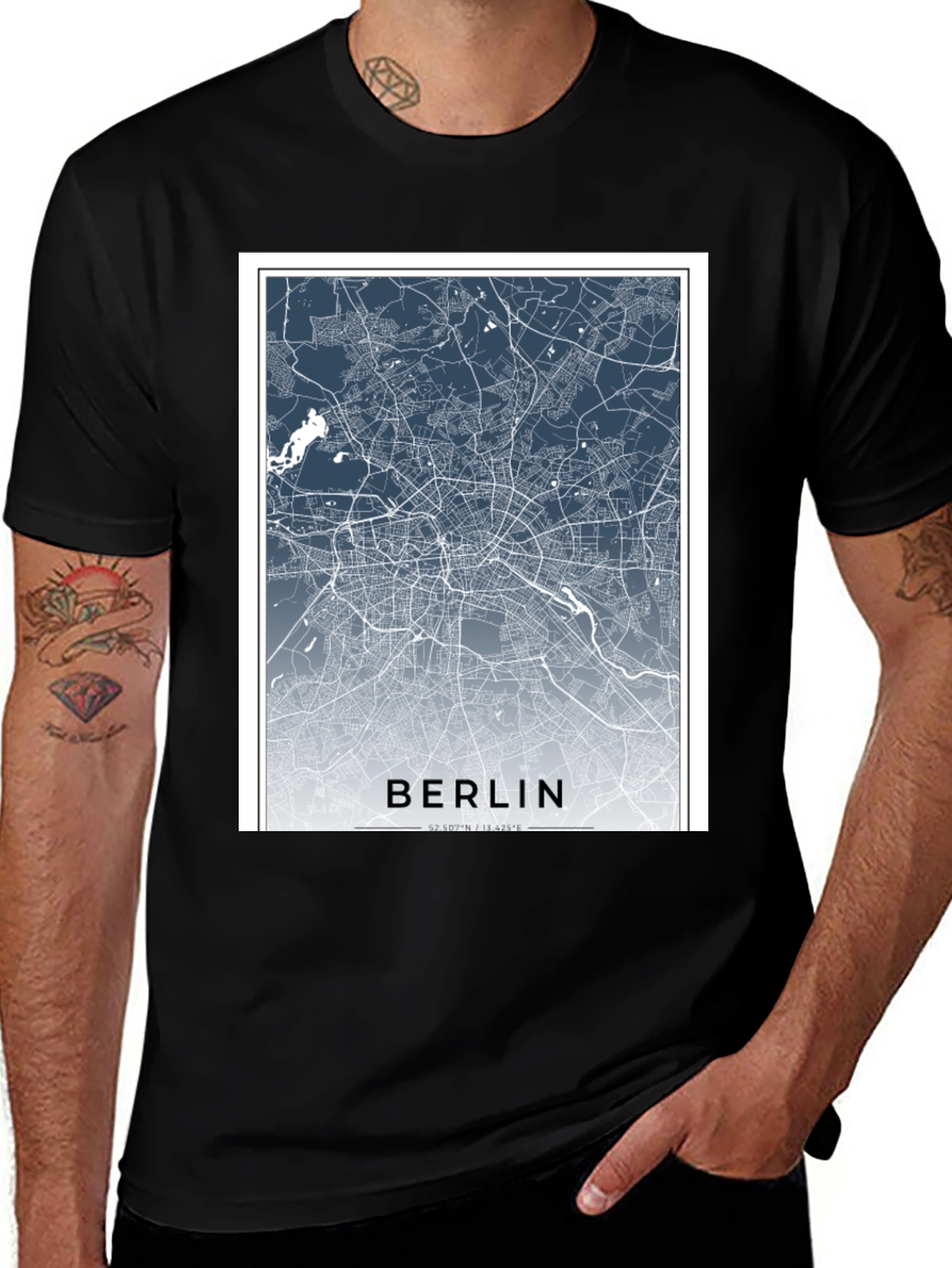 Berlin Map T-Shirt - City Streets Tee