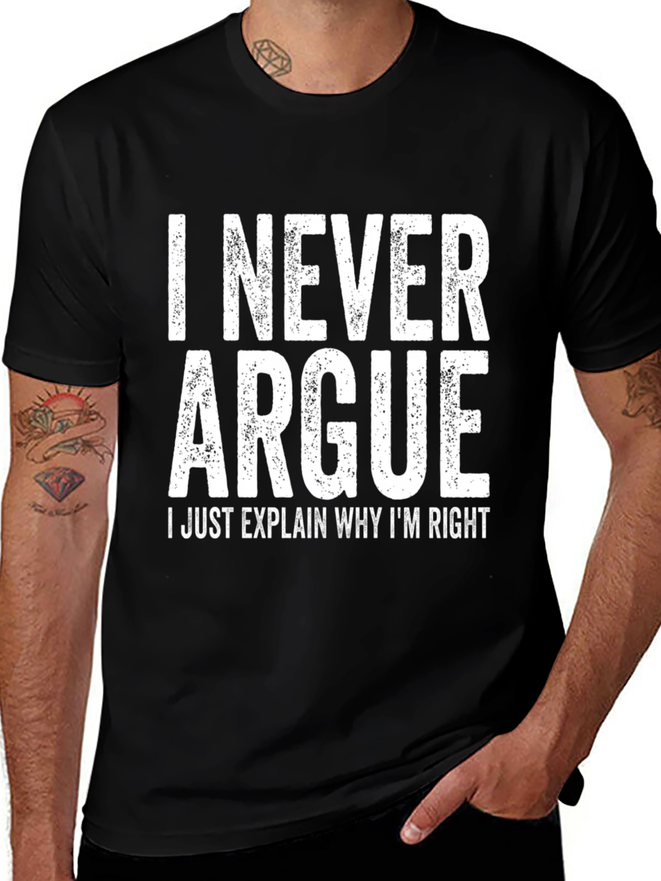 Variant 29 of I Never Argue Men's Black T-Shirt