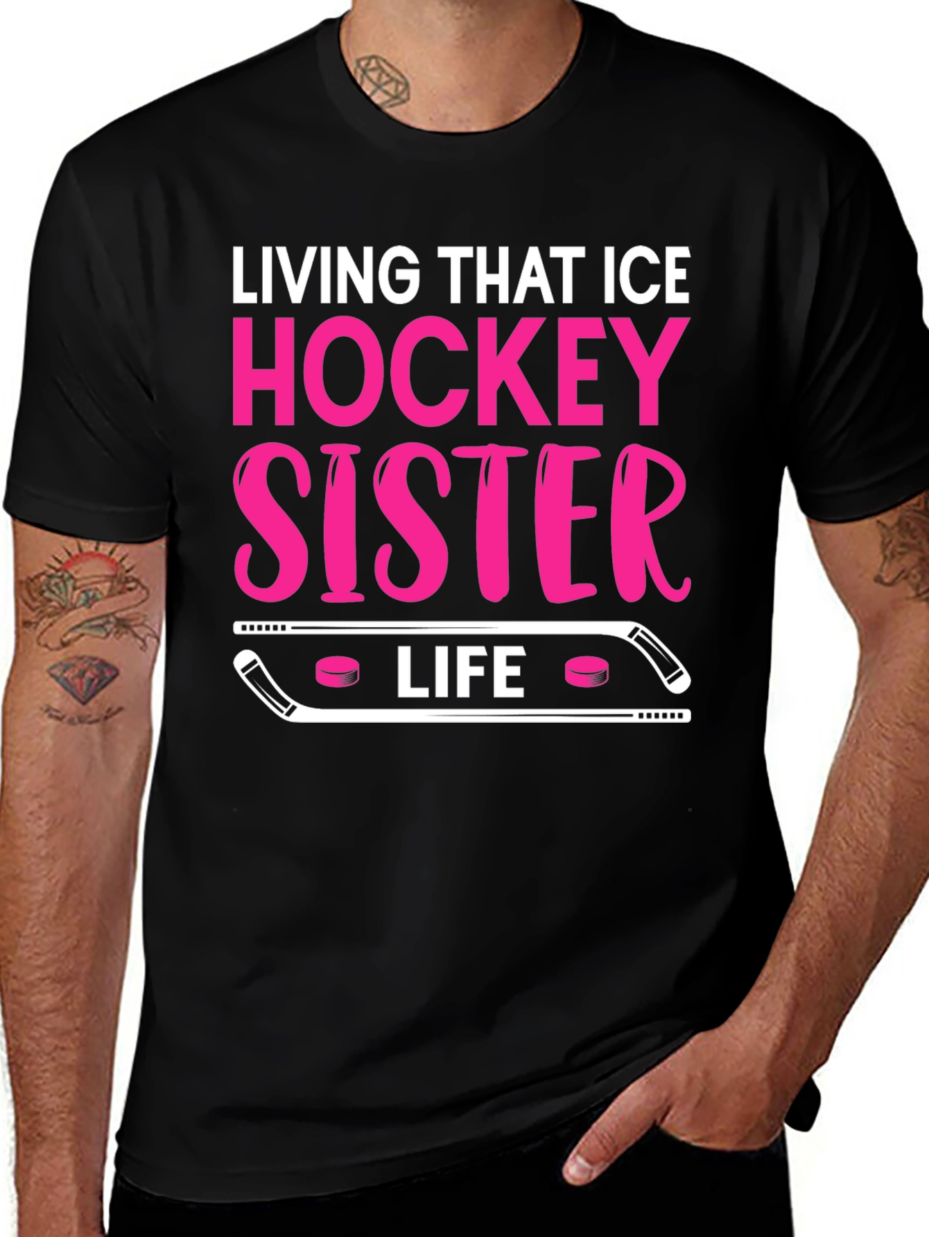 Variant 21 of Ice Hockey Sister Graphic Tee