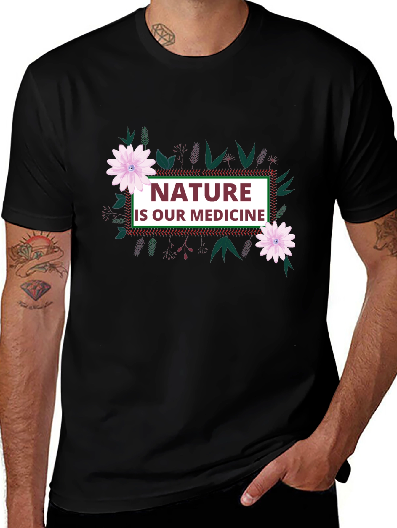 Variant 2 of Nature Is Our Medicine Graphic Tee - Eco Friendly T-Shirt