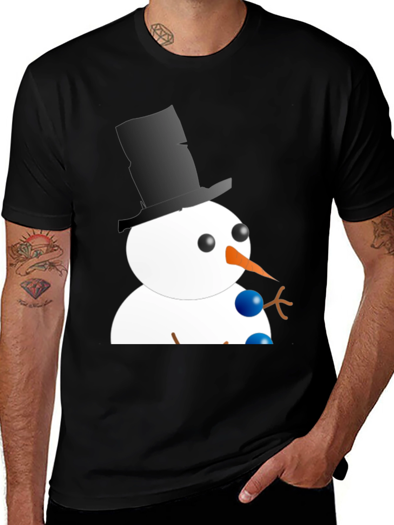 Variant 28 of Snowman Graphic Tee - Festive Holiday Shirt