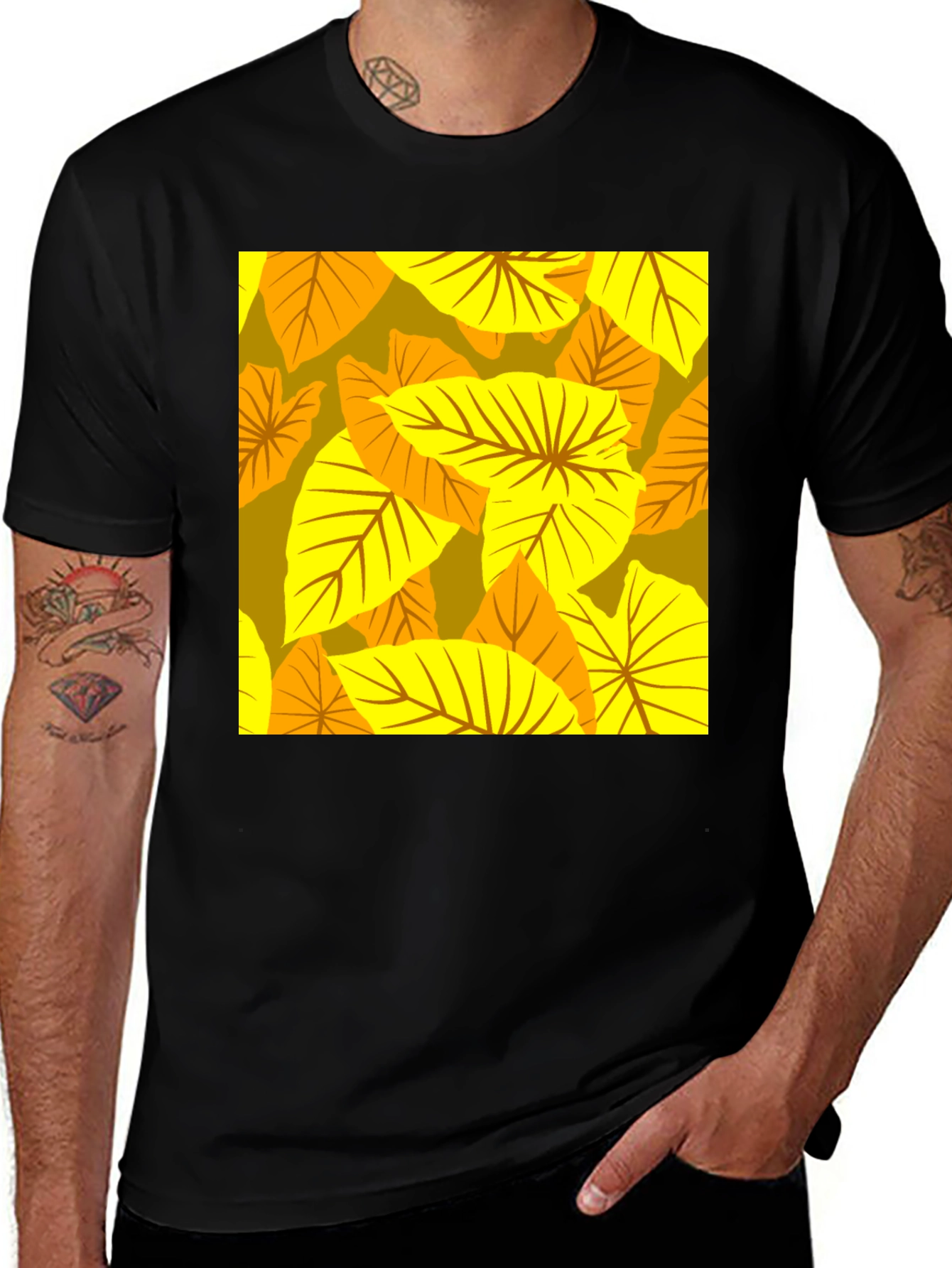 Leaf Pattern Tee - Bold Botanical Style