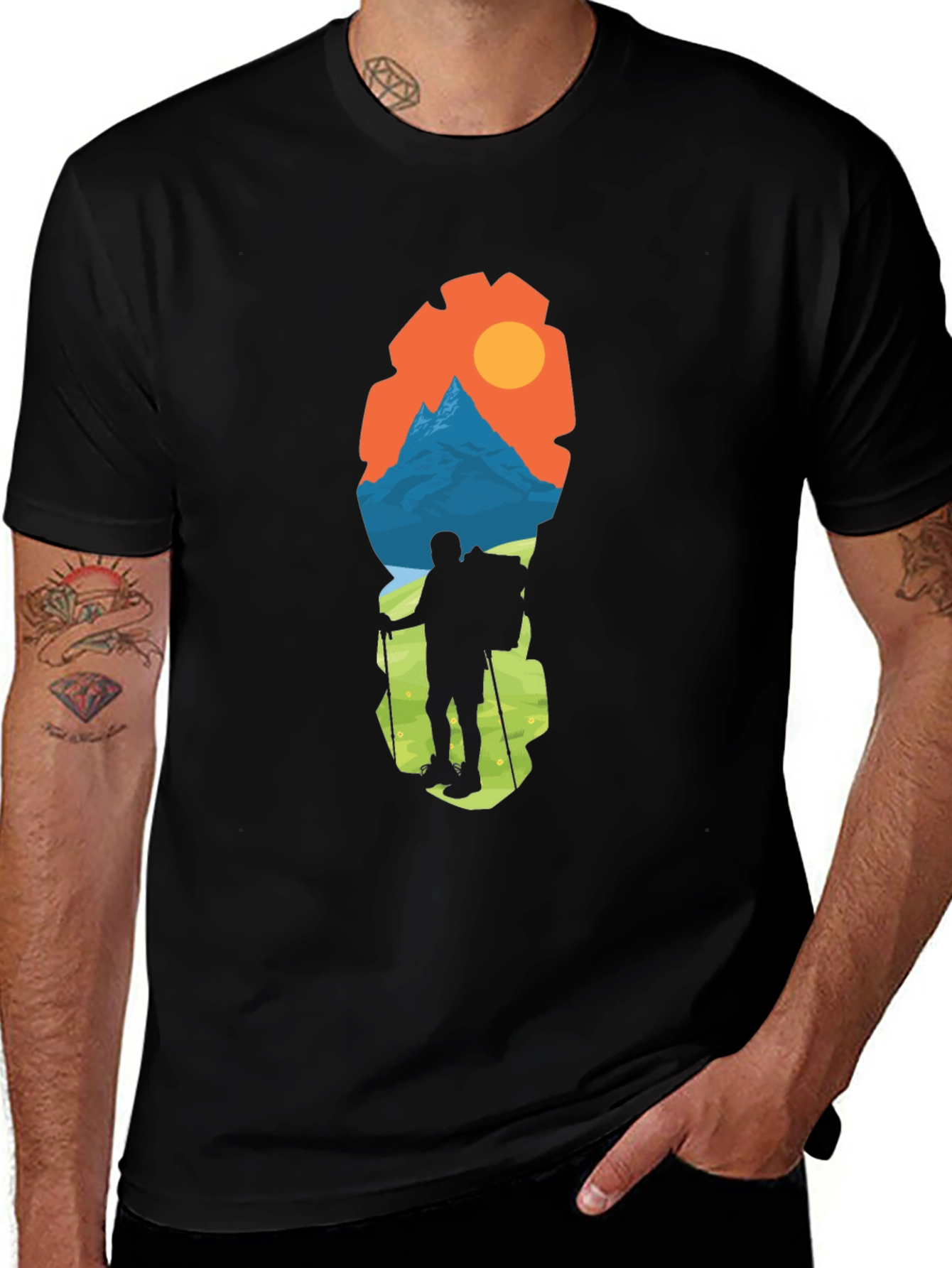 Hiking Adventure Graphic Tee - Black