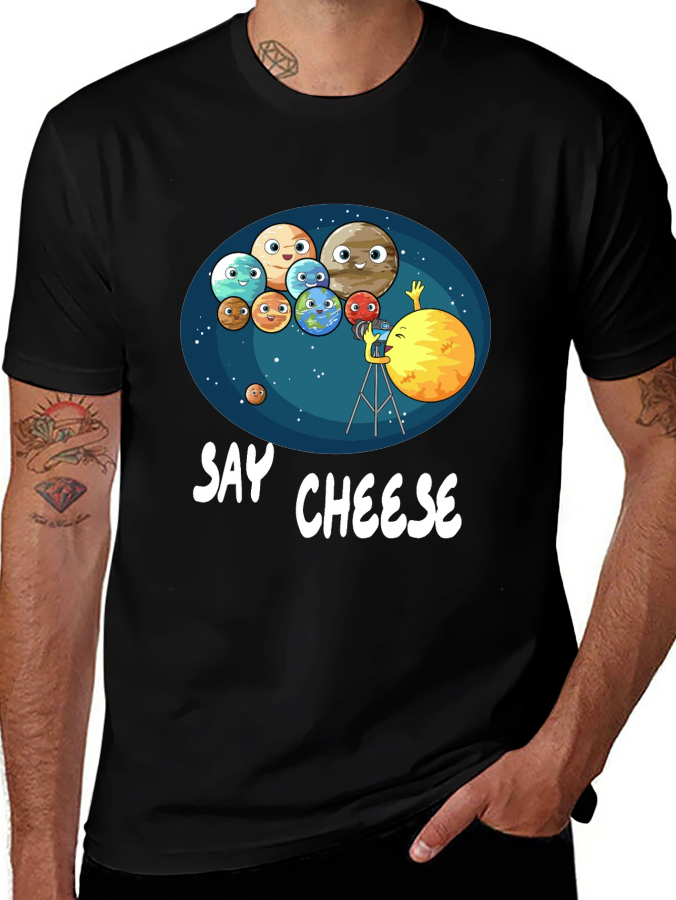 Variant 17 of Solar System 'Say Cheese' Graphic Tee
