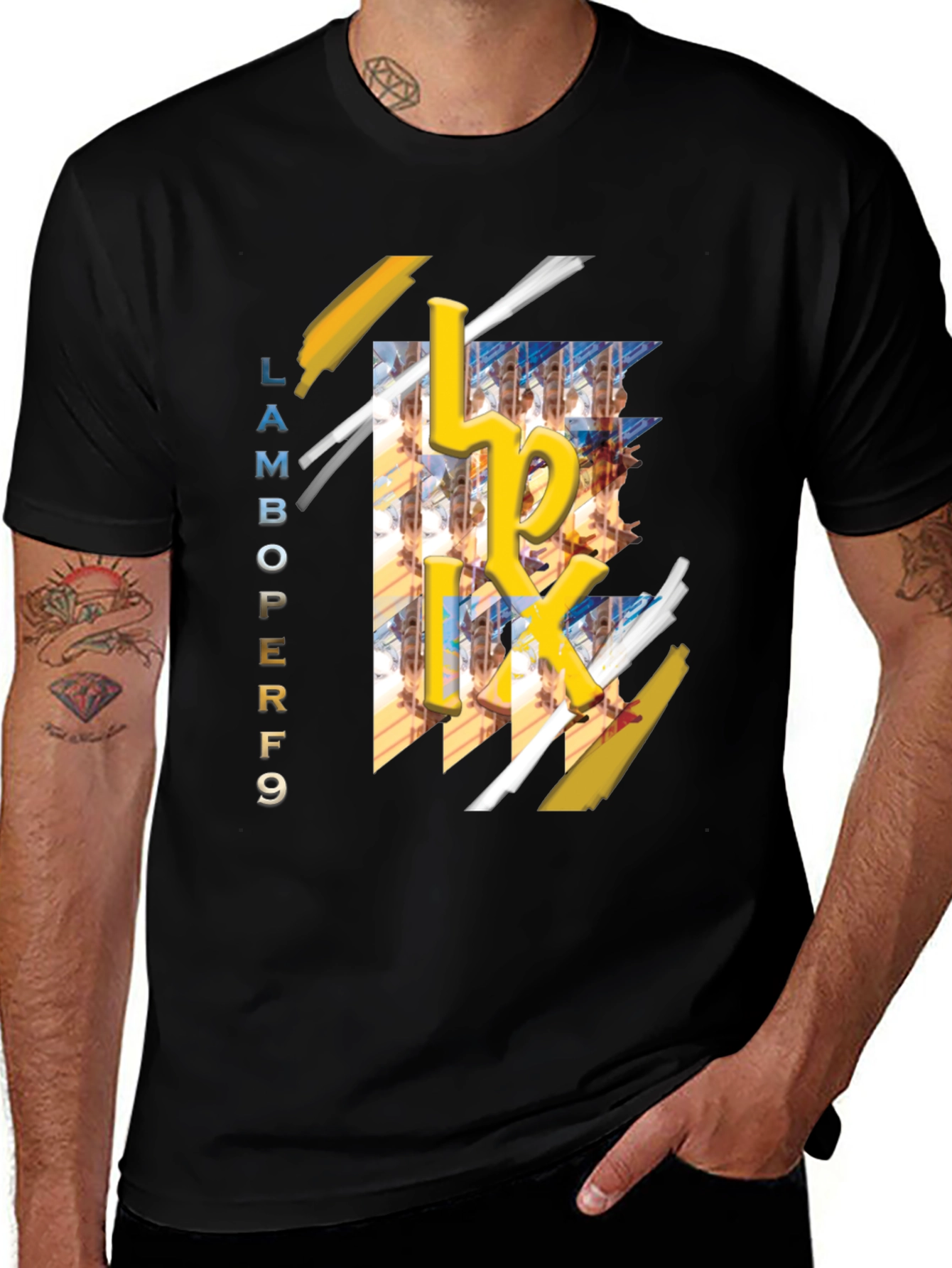 Variant 20 of Abstract Graphic Print T-Shirt - LamboPerf9