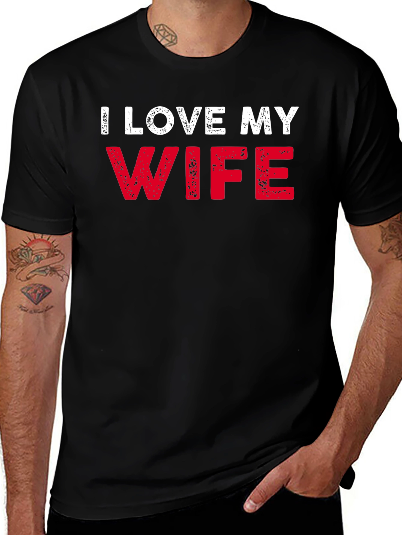 Variant 5 of I Love My Wife Black T-Shirt