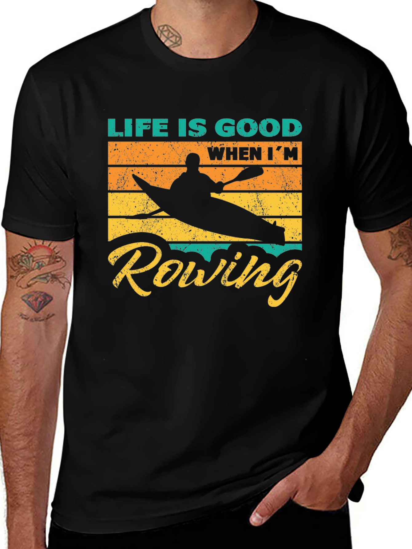 Variant 22 of Life is Good Rowing Graphic T-Shirt