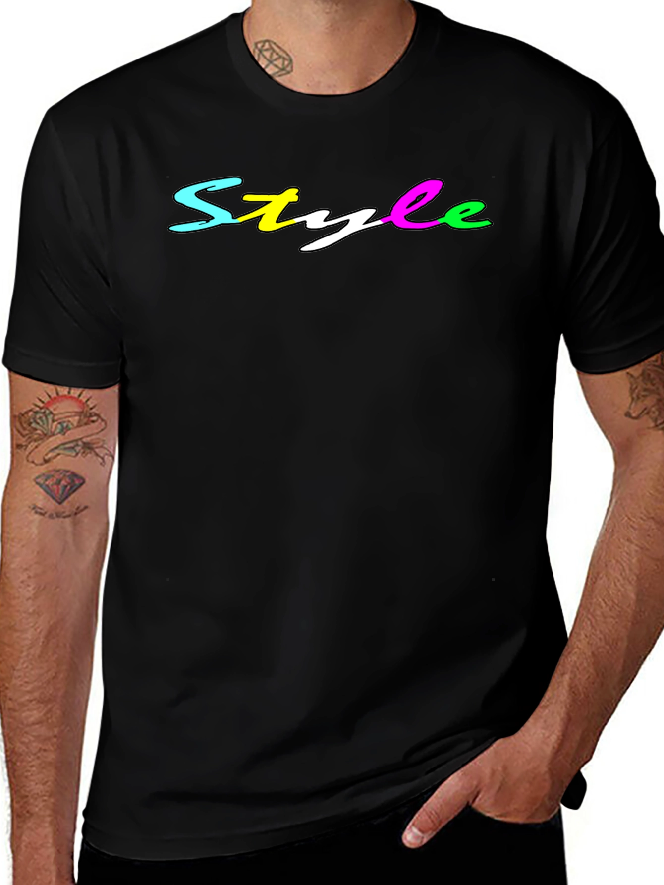Stylish Men's Black T-Shirt - "Style" Graphic Tee
