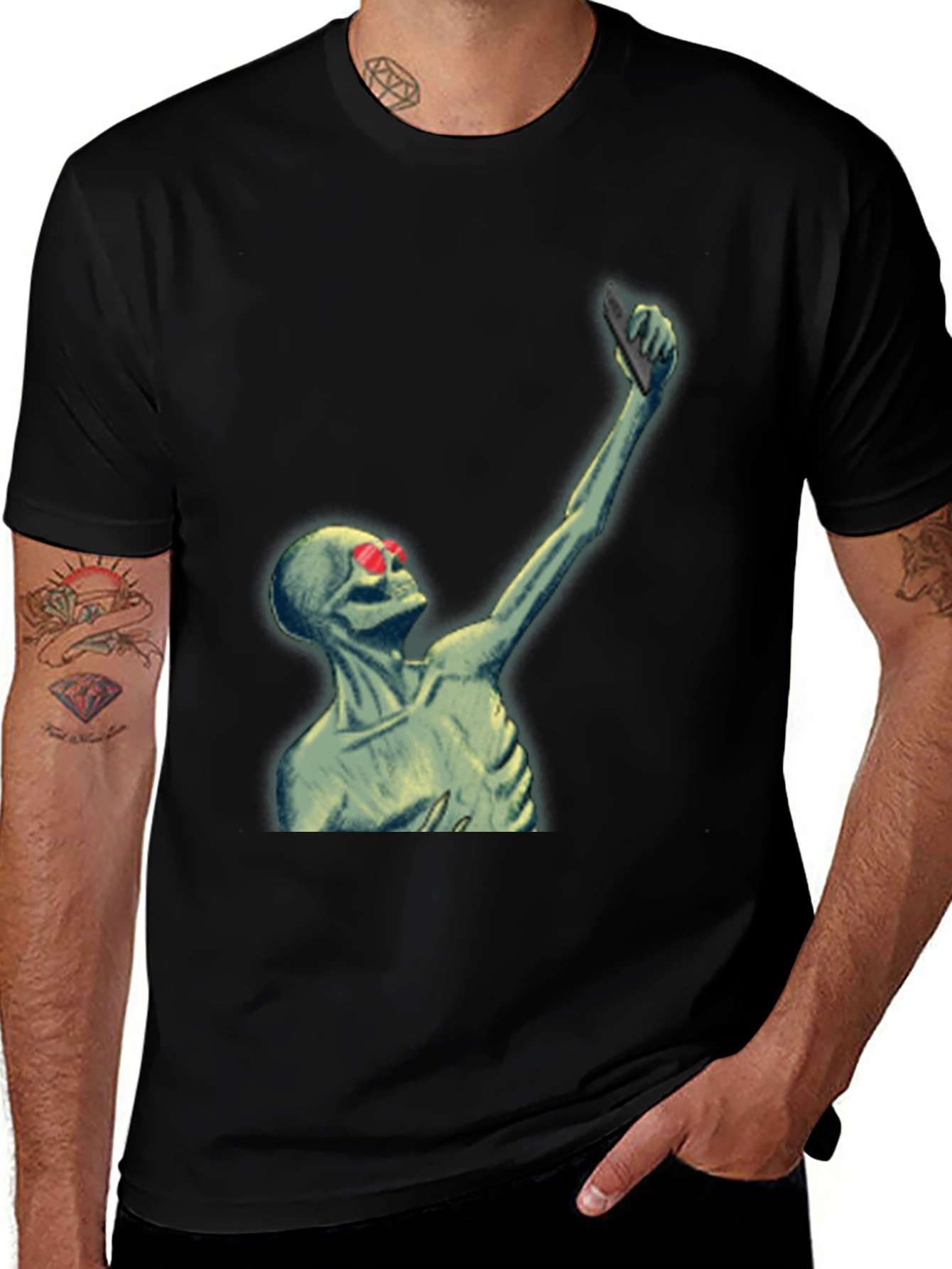 Variant 23 of Skeleton Selfie T-Shirt - Funny Graphic Tee