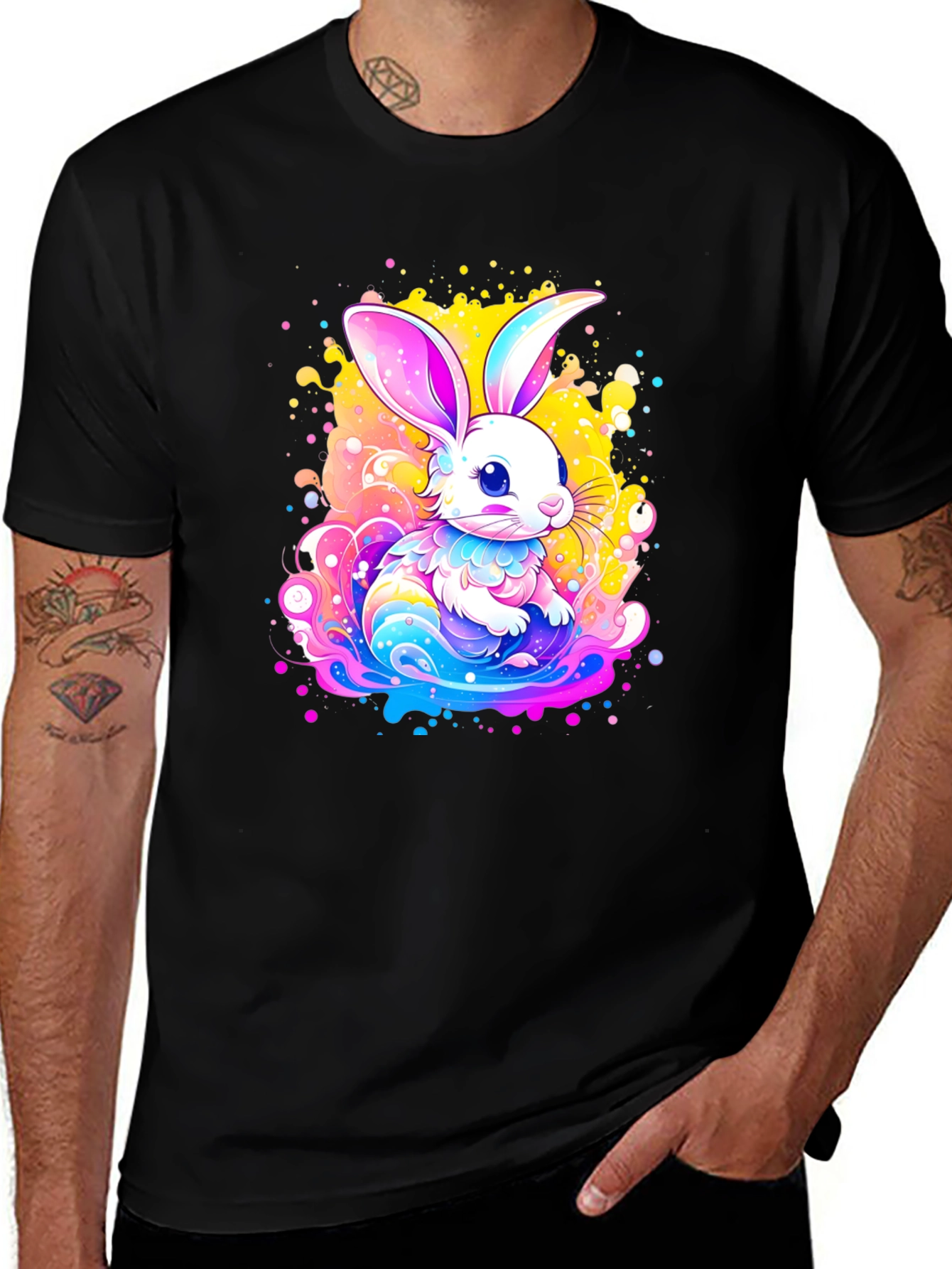 Vibrant Easter Bunny Graphic Tee